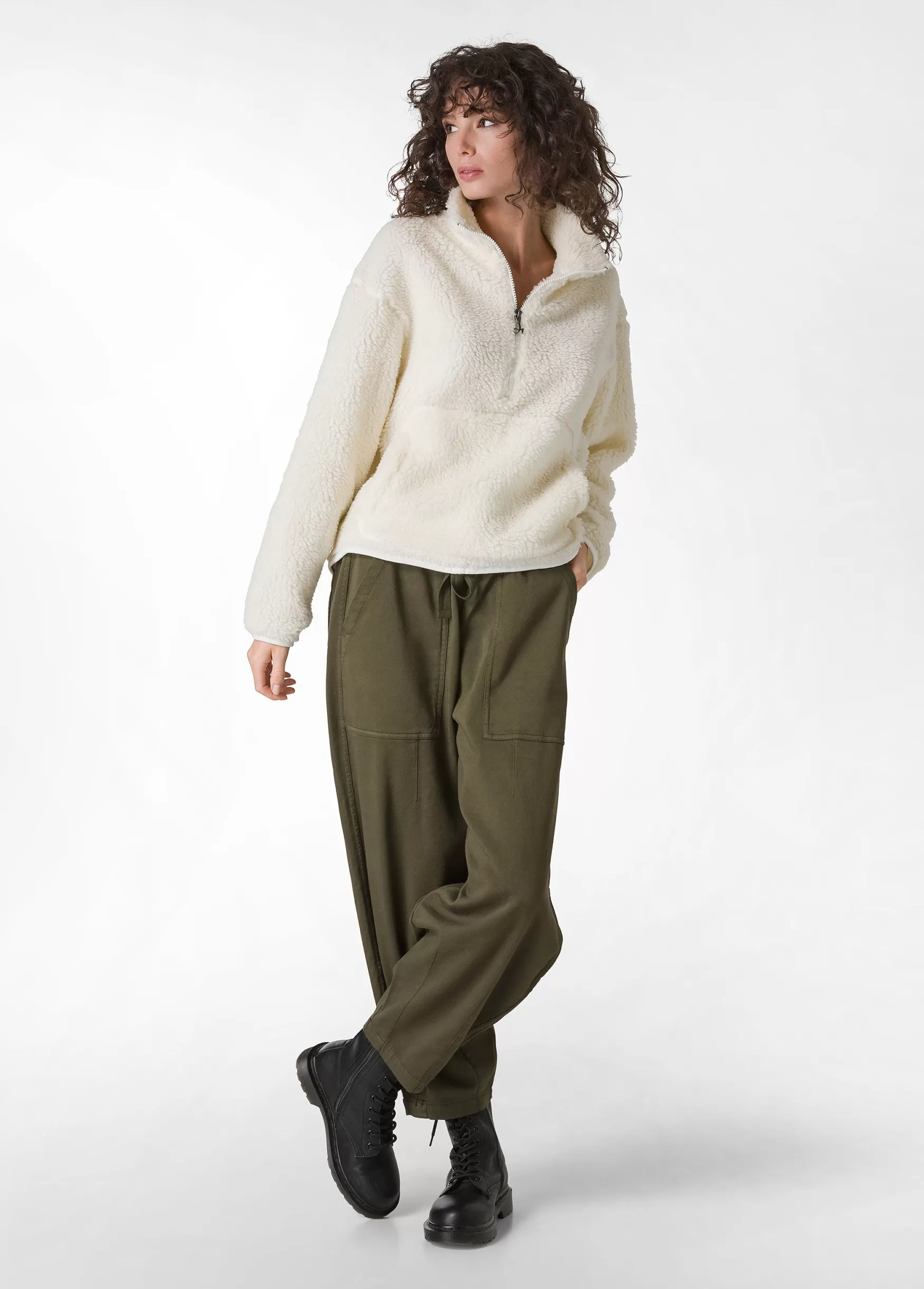 Clearance DEHA Gabardine Relaxed Pants Green Olive Green