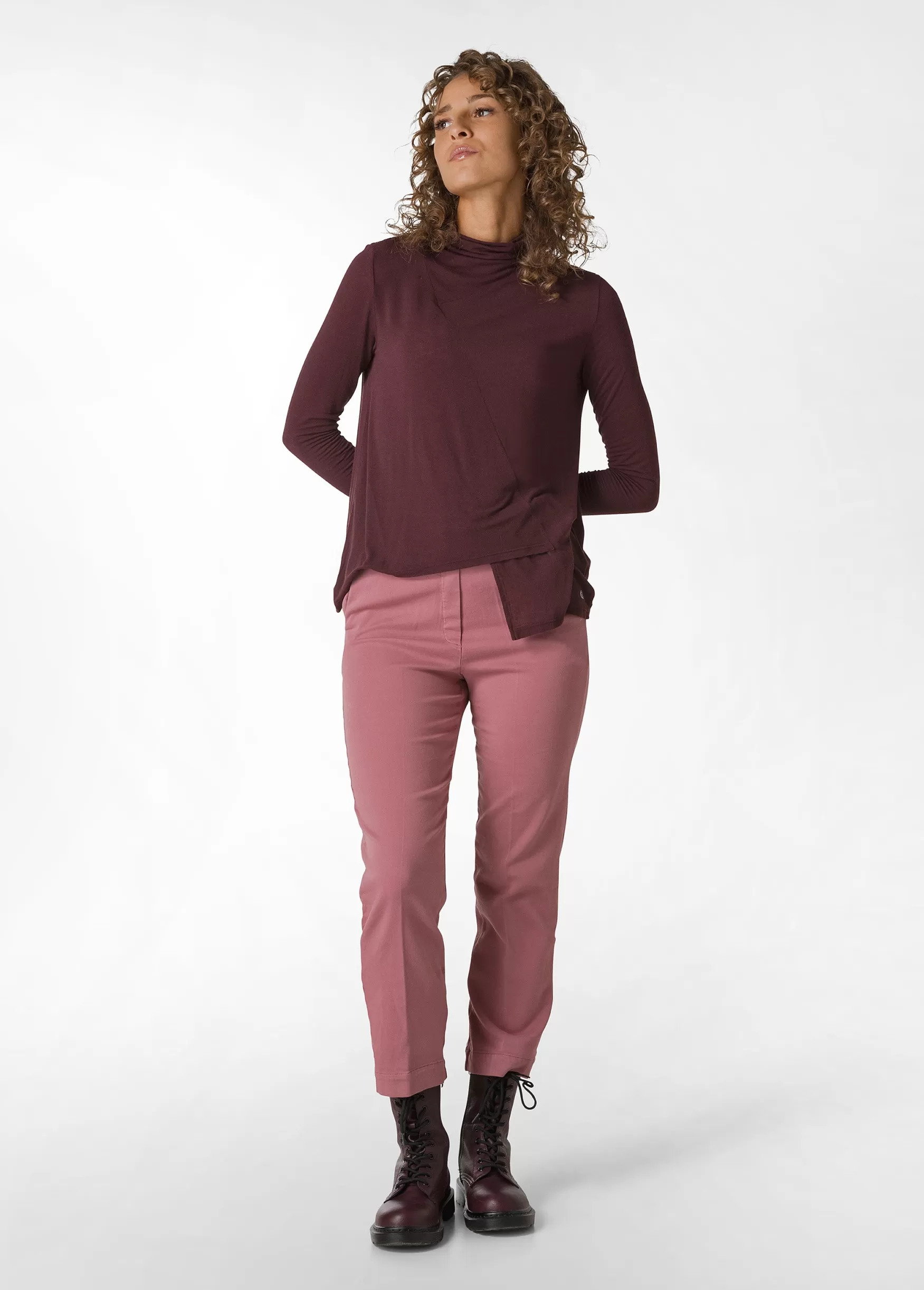 Outlet DEHA Gabardine Straight Pants Pink Deco' Rose