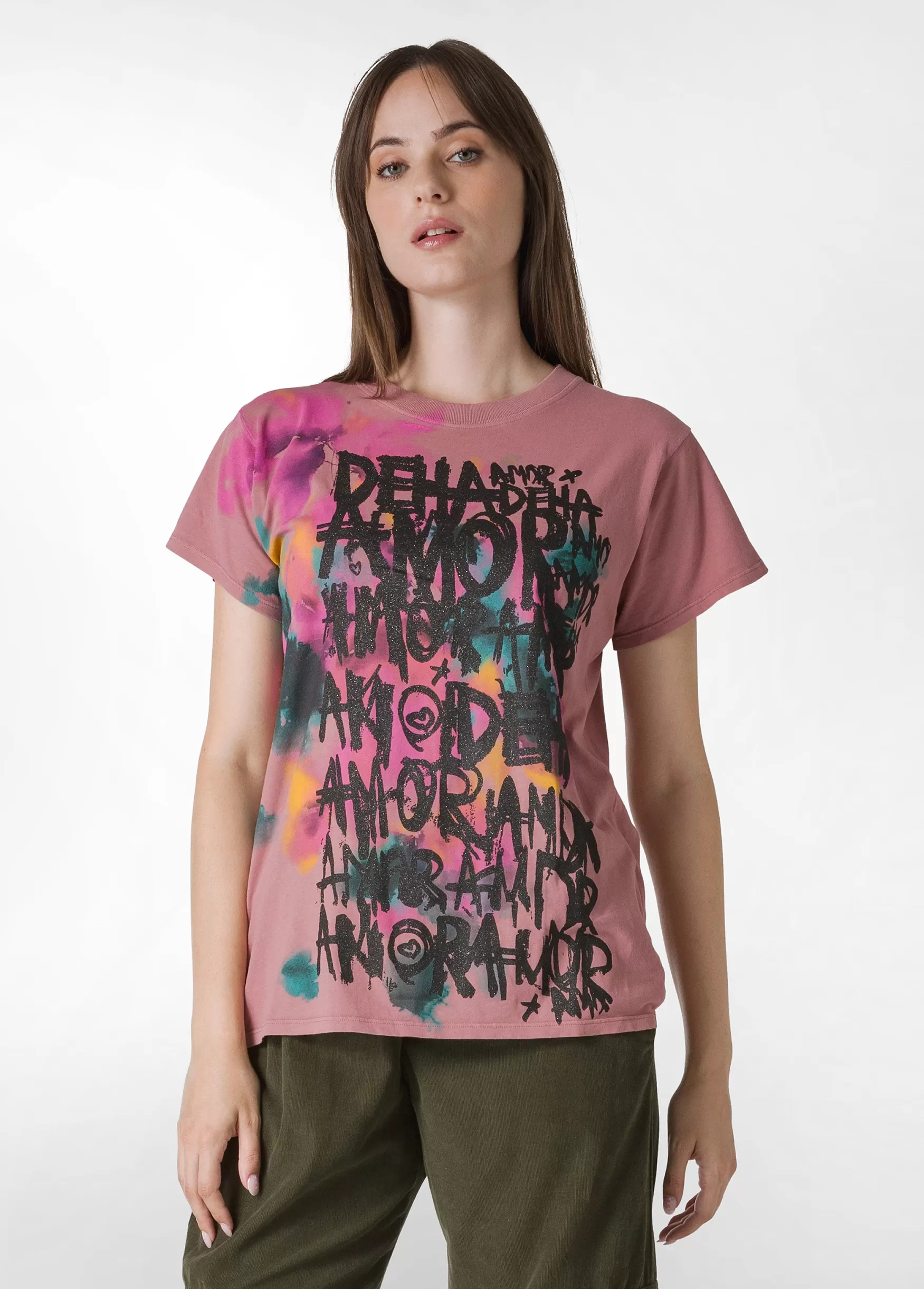 Shop DEHA Graphic T-Shirt Pink Deco' Rose
