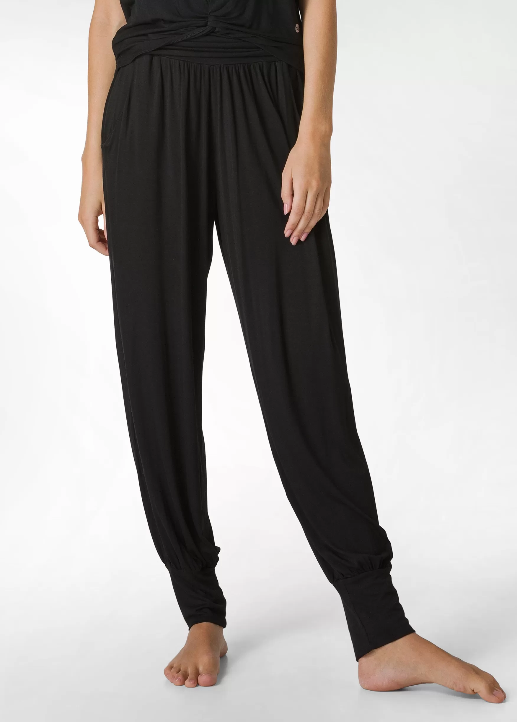 Cheap DEHA Harem Viscose Pants Black
