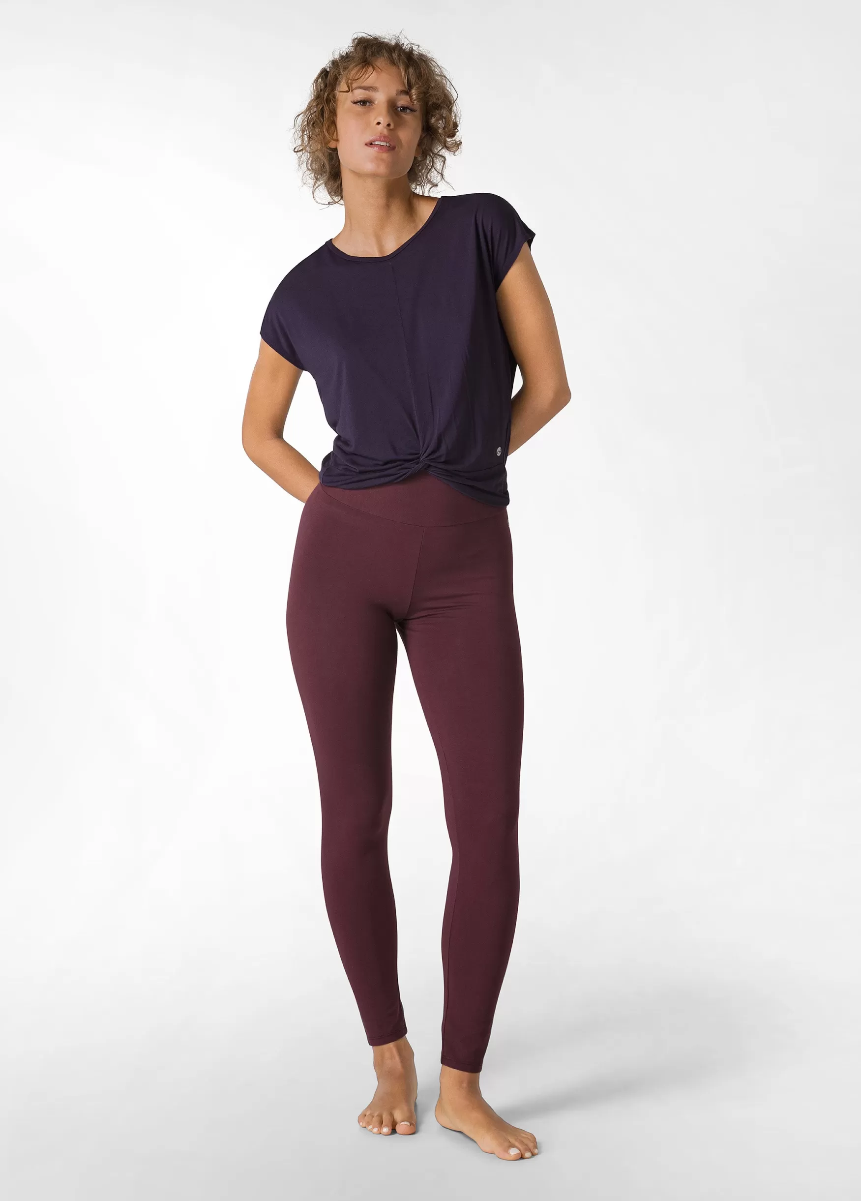Online DEHA High Waist Leggings Red Tibetan Red