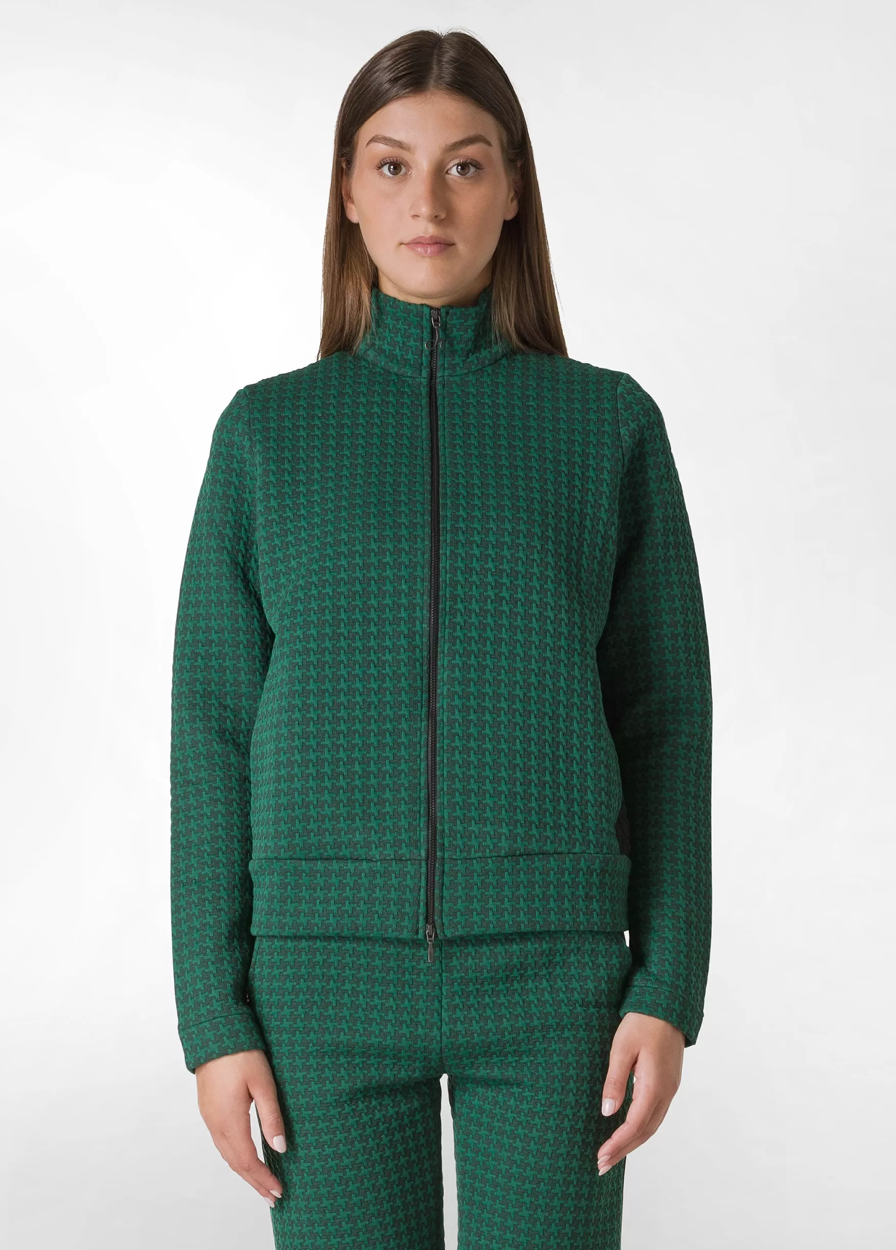 Discount DEHA Houndstooth Jacket Green Forest Green