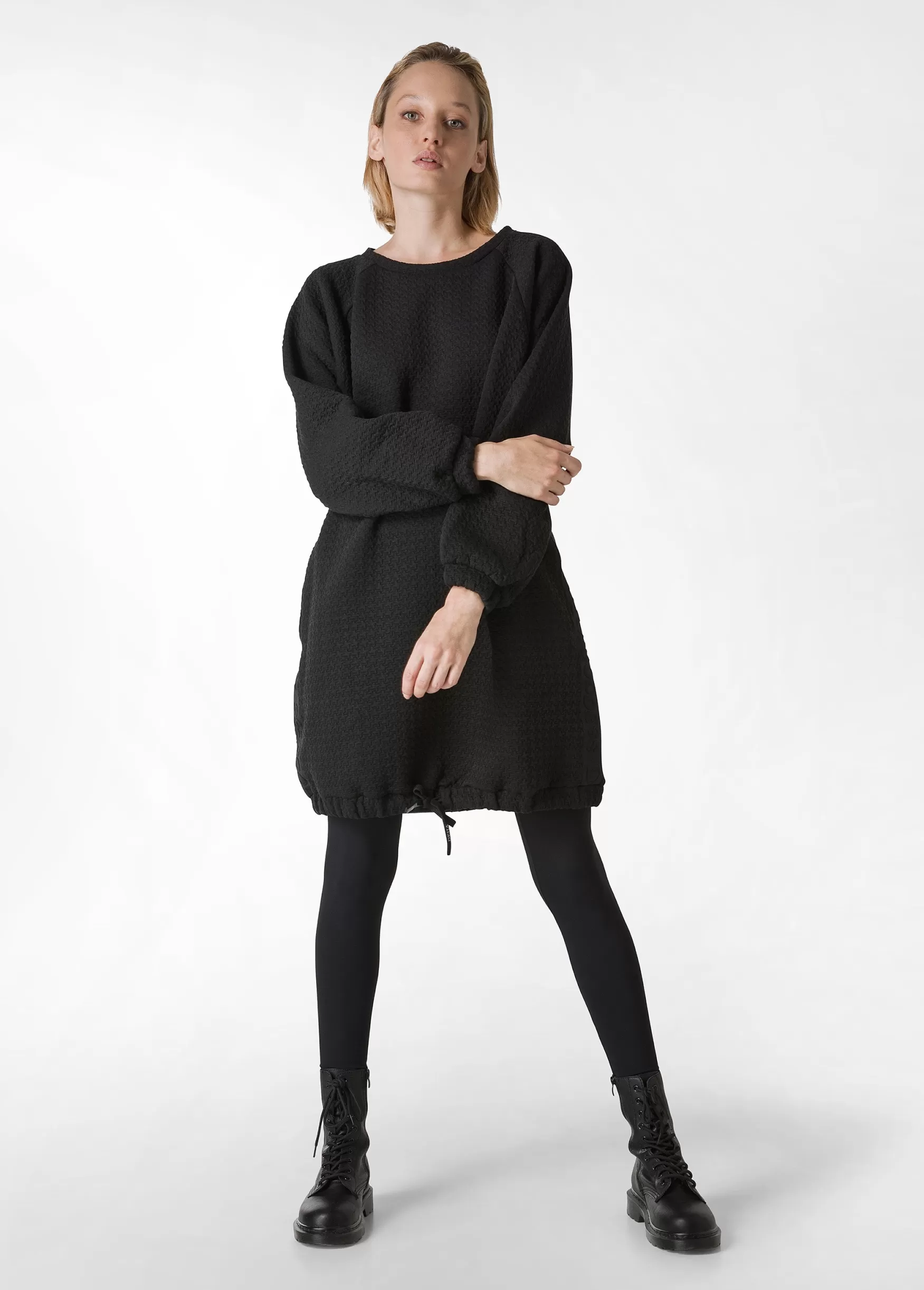 Best DEHA Houndstooth Oversize Sweatshirt Black