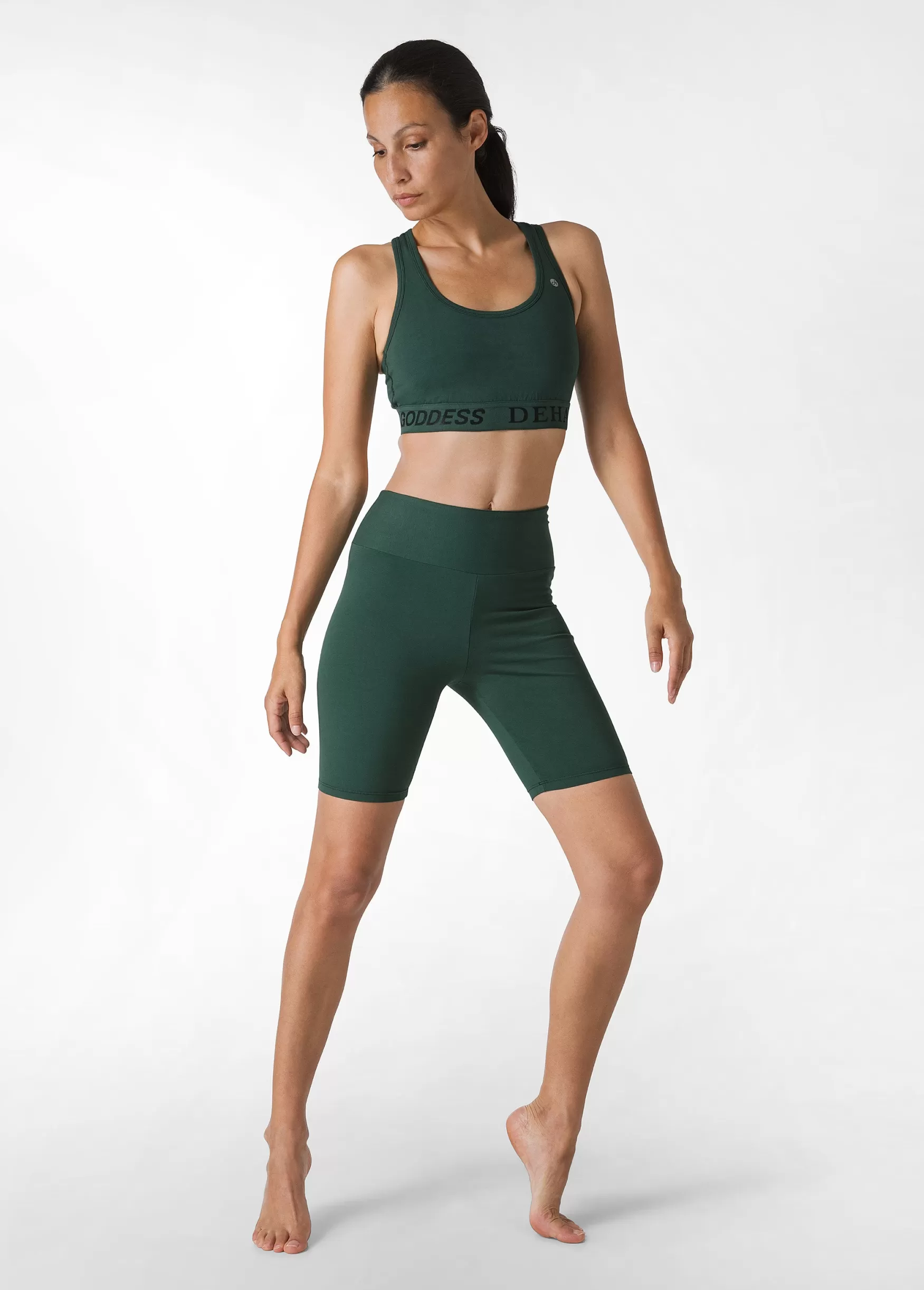 Online DEHA Jersey Stretch Biker Shorts Green Forest Green