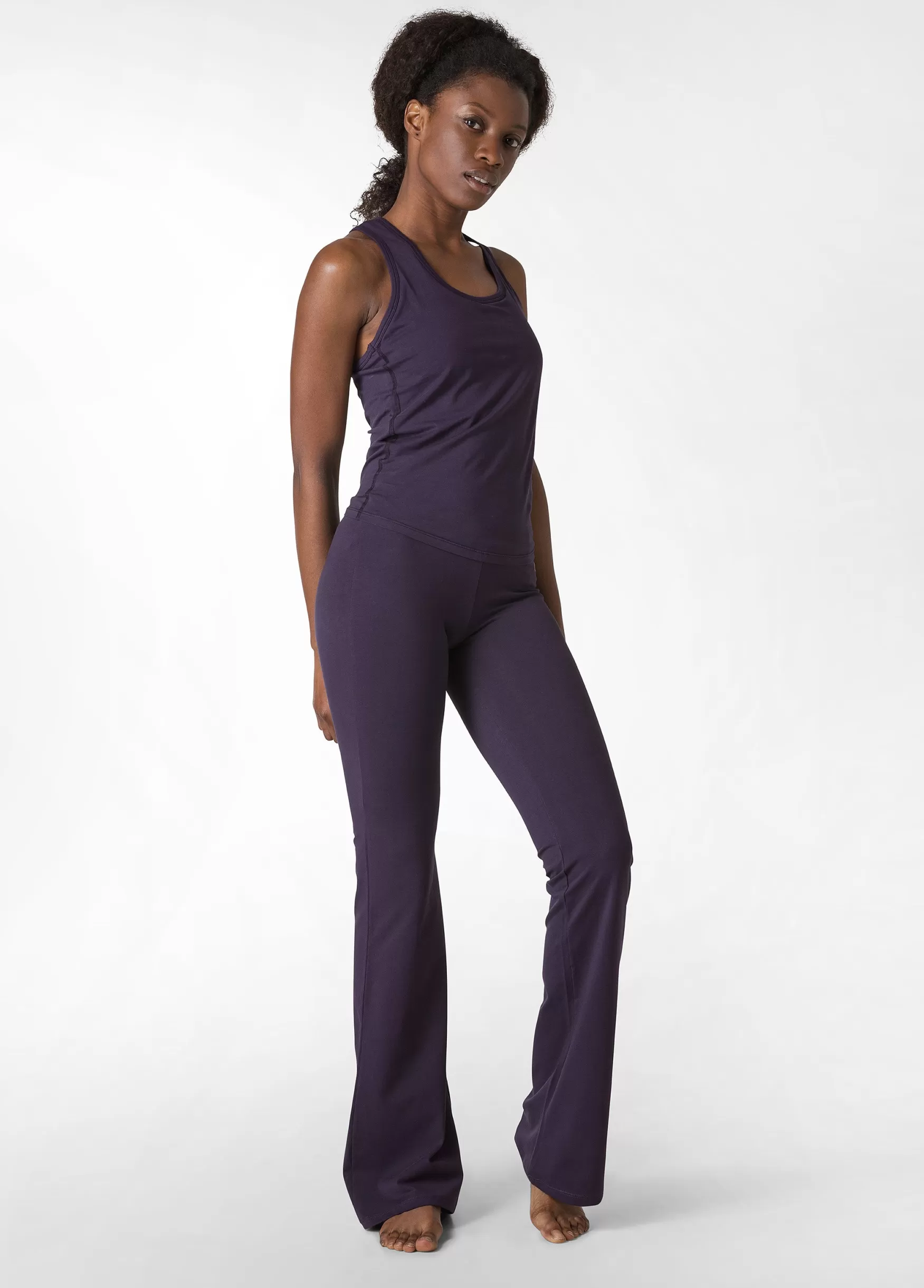 Hot DEHA Jersey Stretch Jazz Pants Purple Aubergine Violet