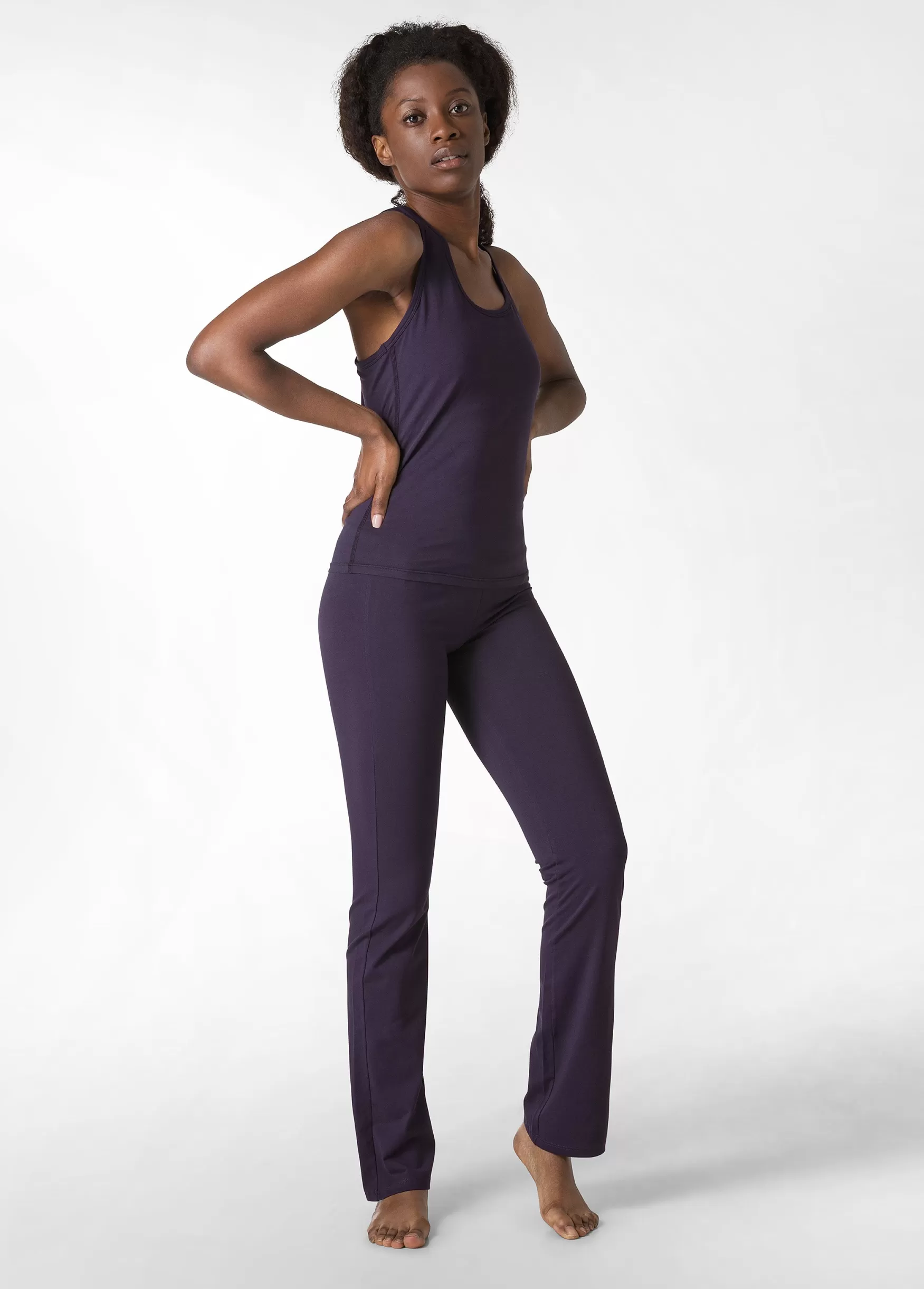 Fashion DEHA Jersey Tight Pants Purple Aubergine Violet