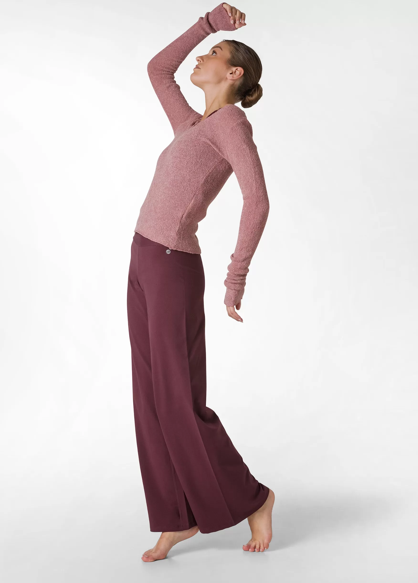 New DEHA Jersey Wide Leg Pants Red Tibetan Red