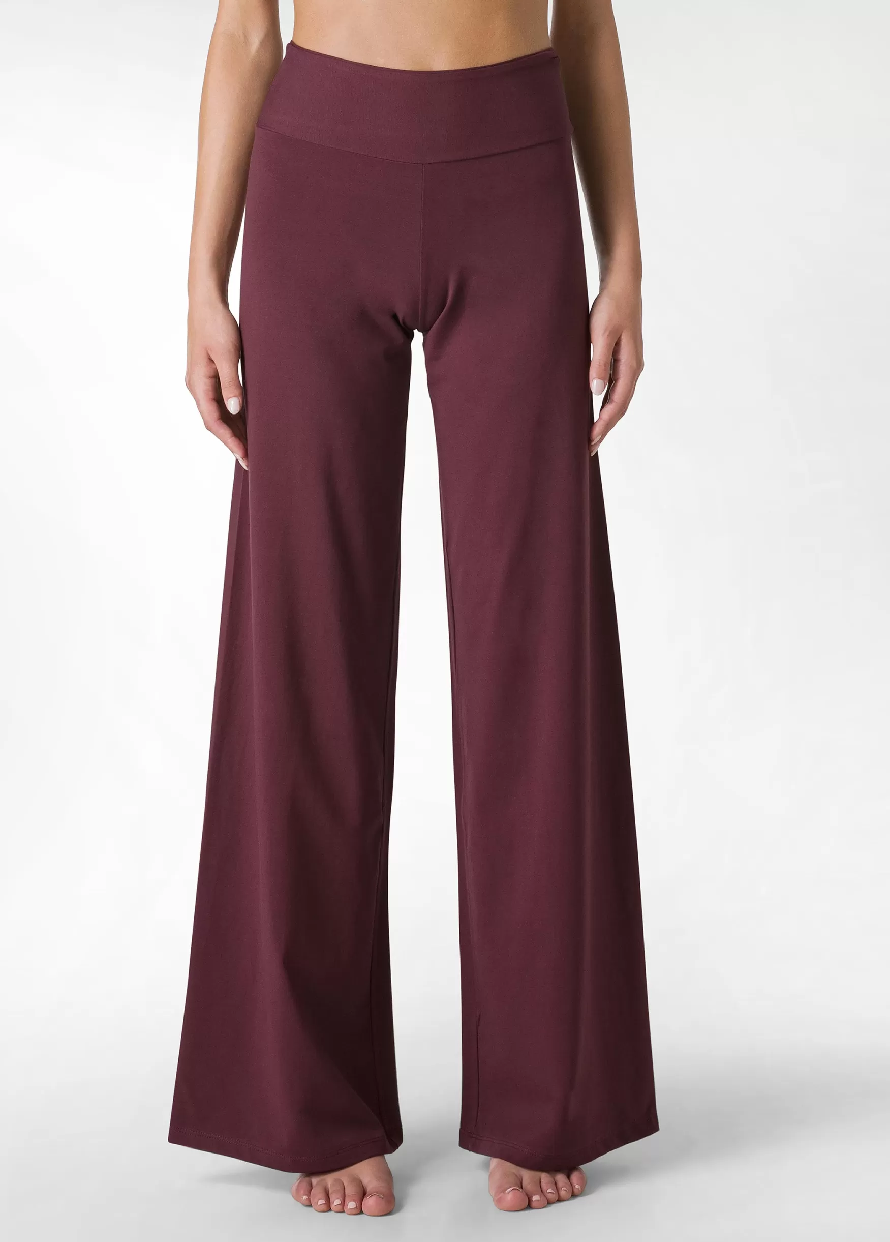 New DEHA Jersey Wide Leg Pants Red Tibetan Red