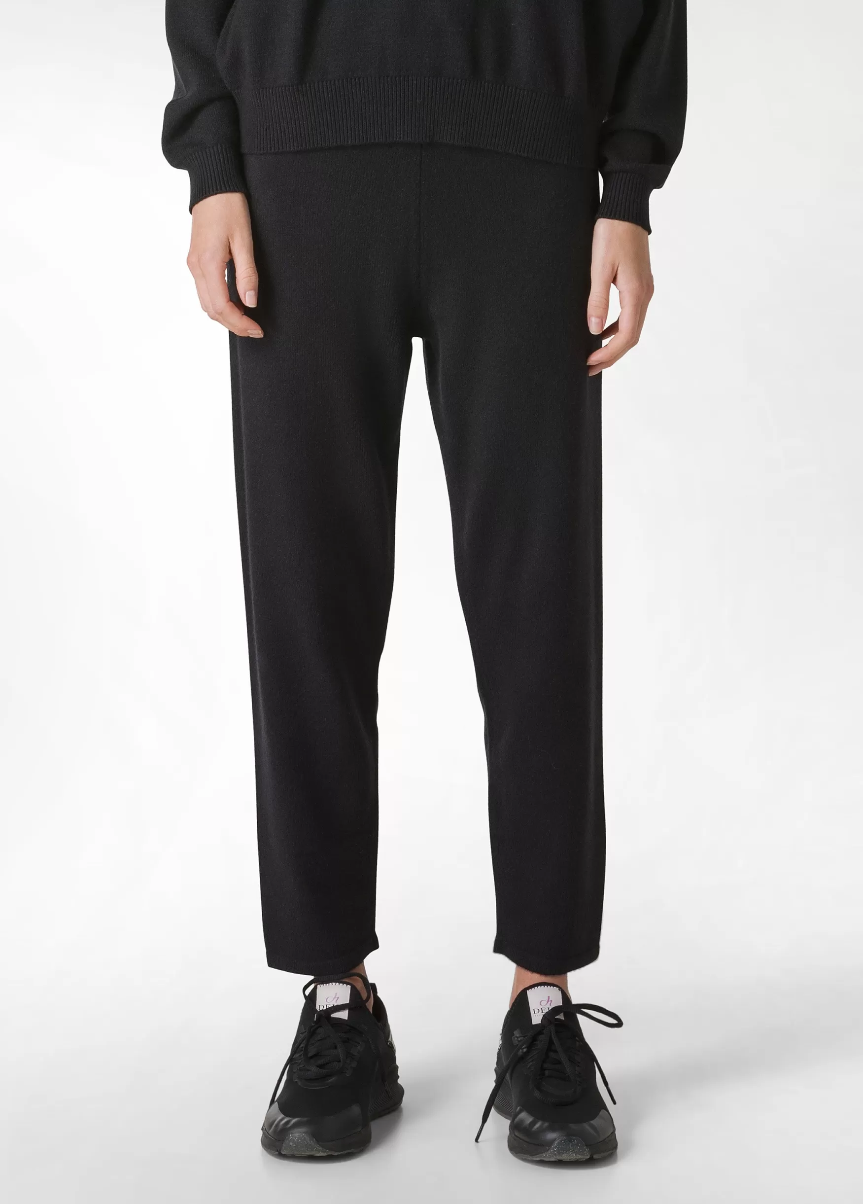 Cheap DEHA Knitted Carrot Pants Black
