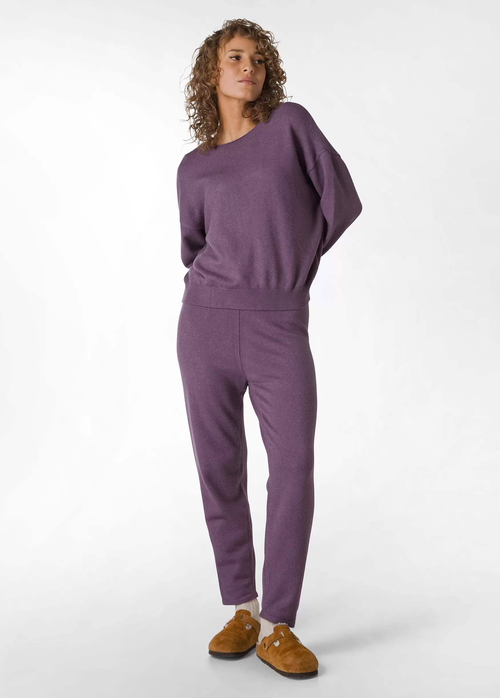 Flash Sale DEHA Knitted Carrot Pants Purple Purple Violet