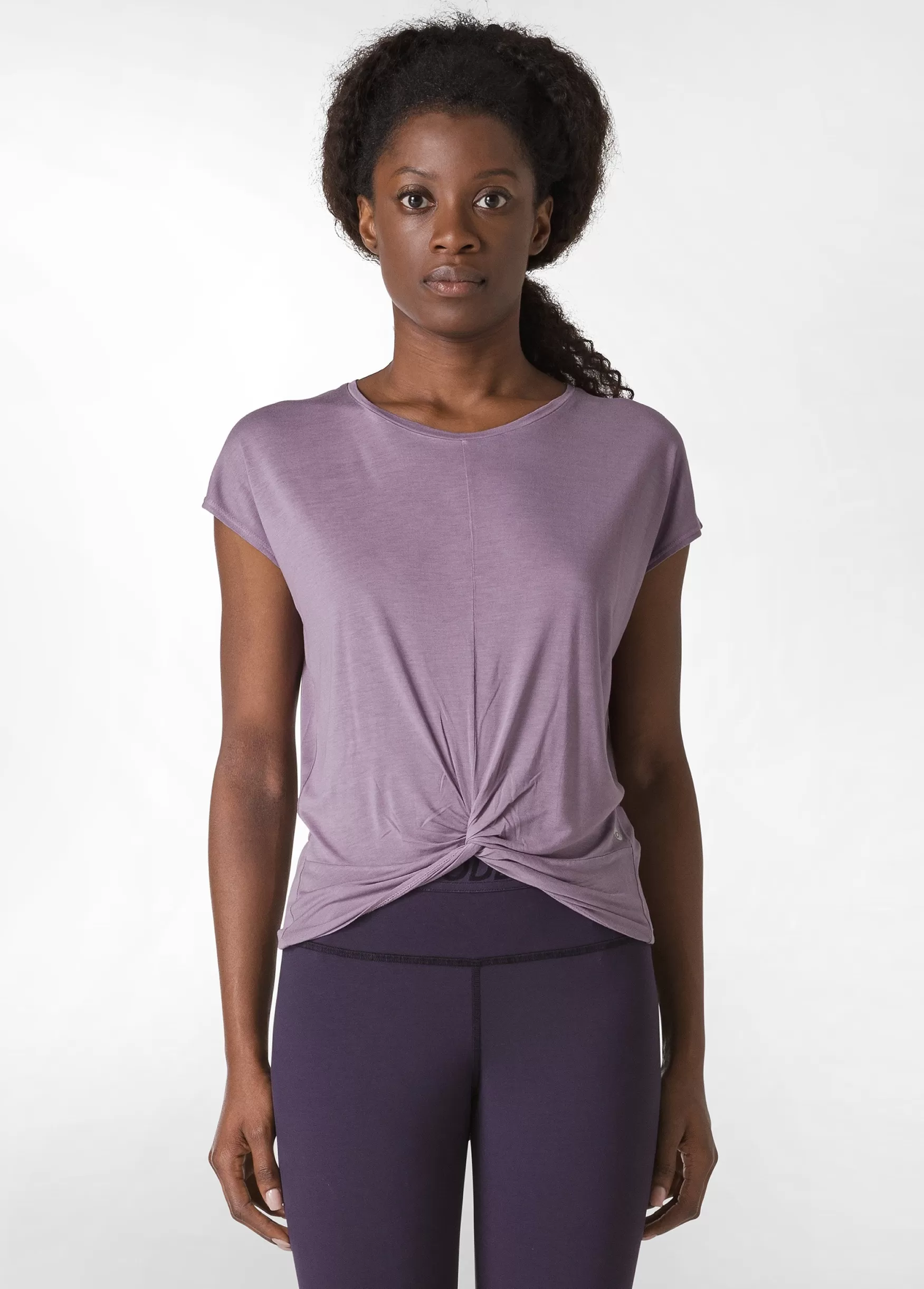 Sale DEHA Knot Viscose T-Shirt Purple Mauve Violet
