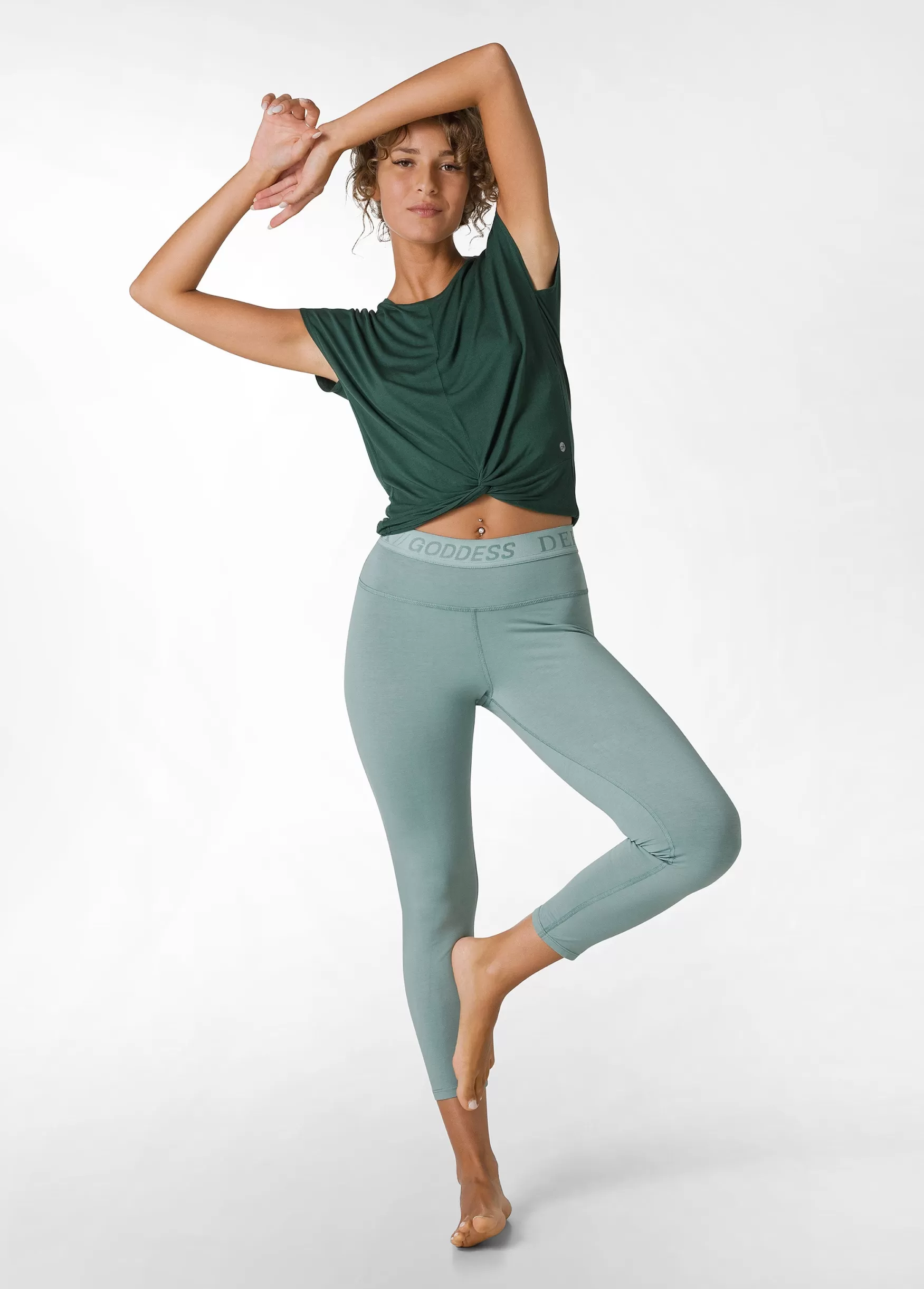 Fashion DEHA Logo Leggings Green Sage Green