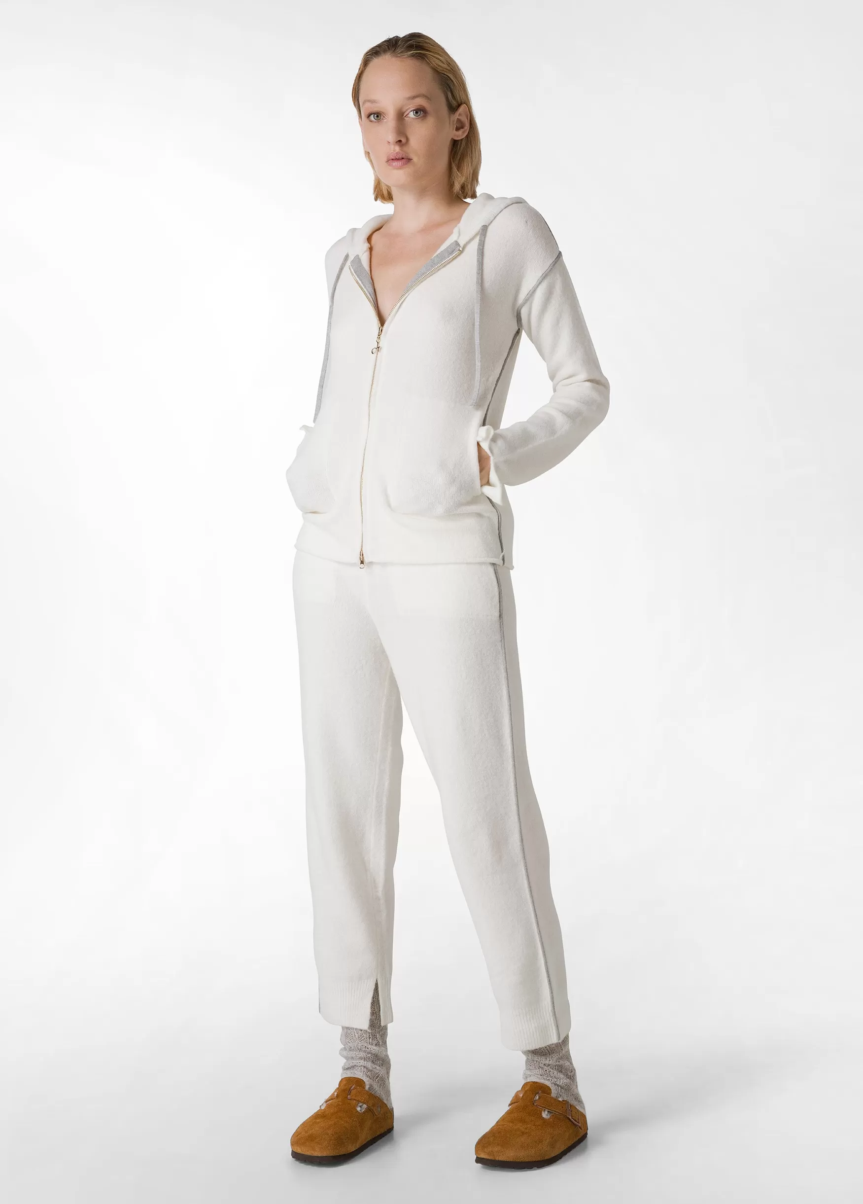 Store DEHA Lounge Knitted Jogger Pants White Milk White