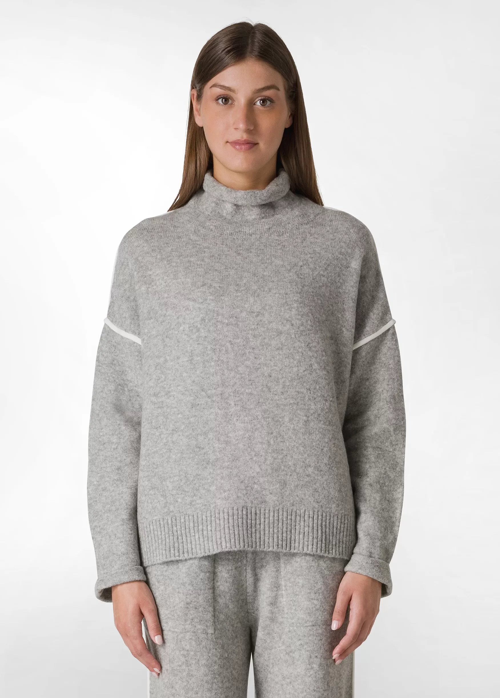 Shop DEHA Lounge Loose Sweater Grey Grey Melange