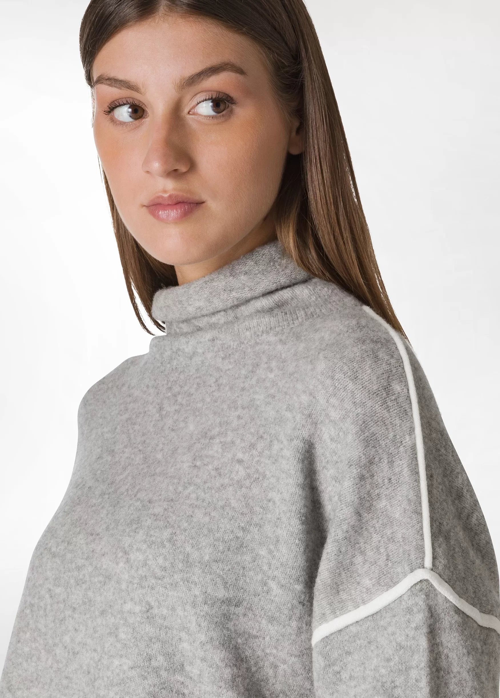 Shop DEHA Lounge Loose Sweater Grey Grey Melange