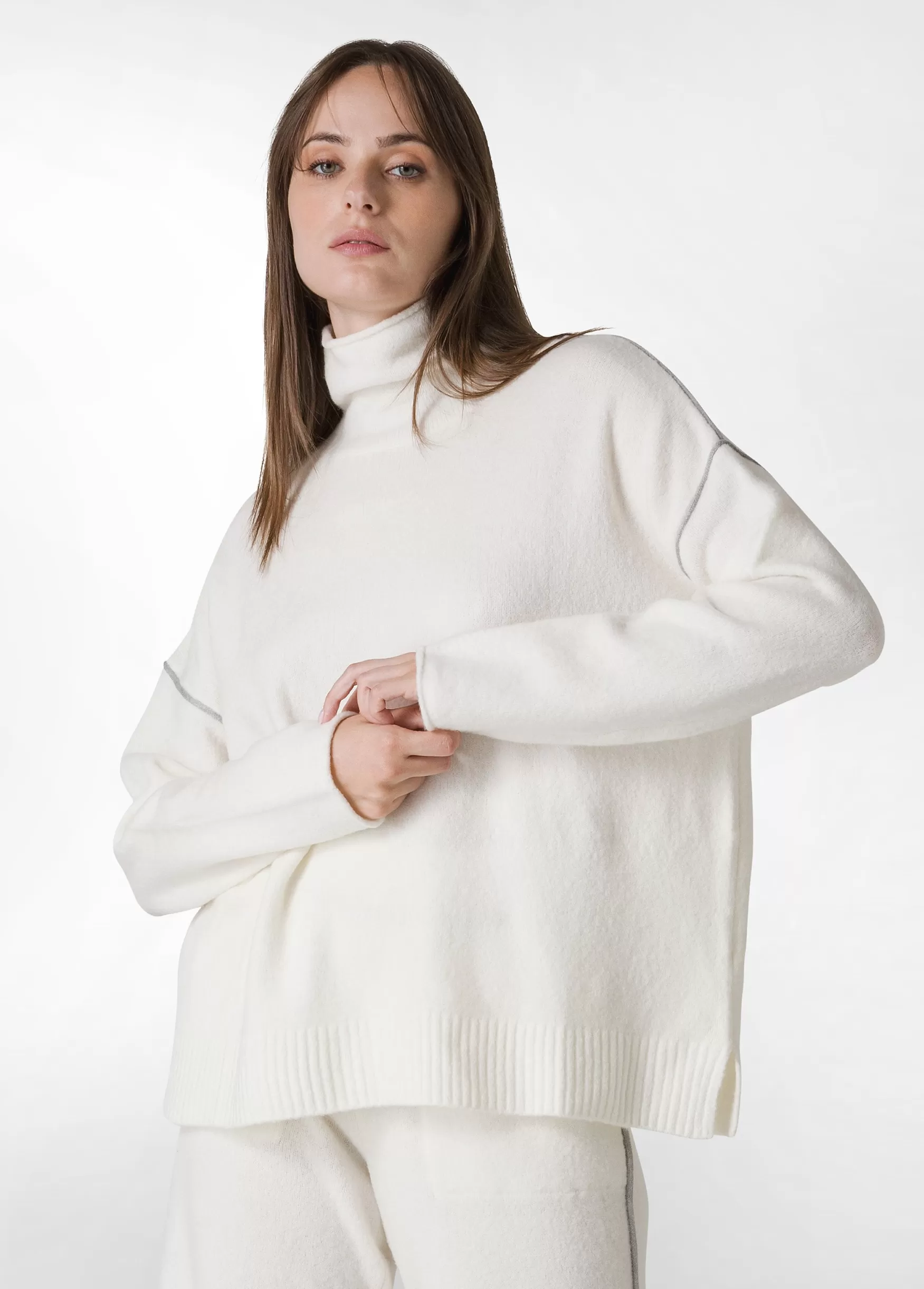 Fashion DEHA Lounge Loose Sweater White Milk White