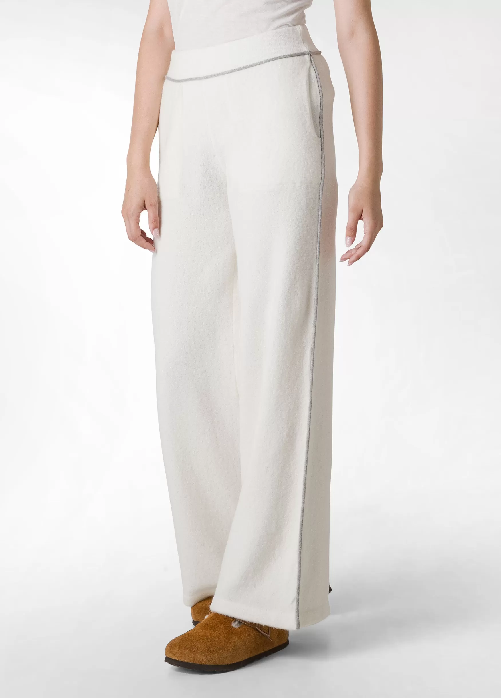 Online DEHA Lounge Wide Leg Knitted Pants White Milk White