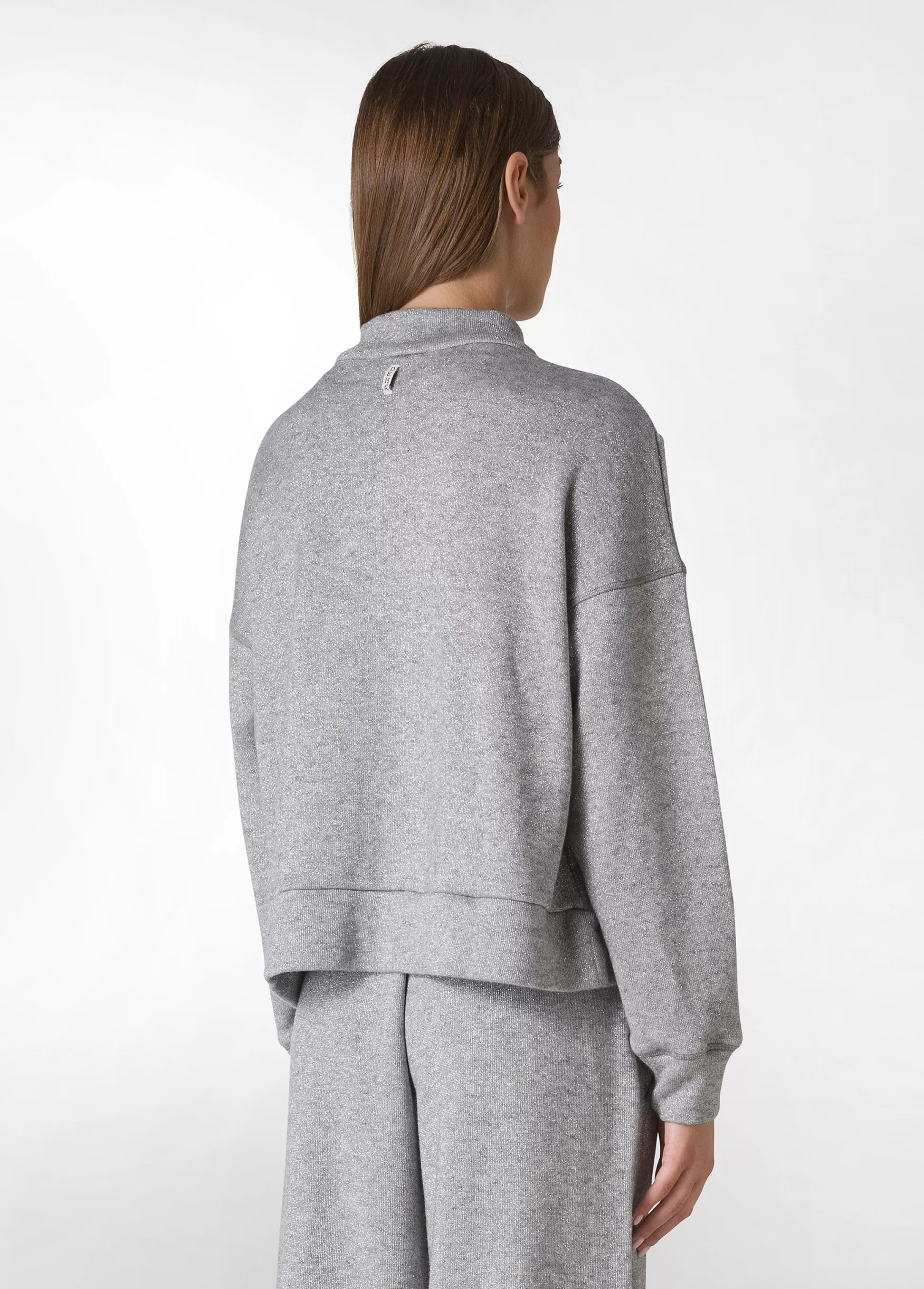 Shop DEHA Lurex Full Zip Jacket Grey Grey Melange