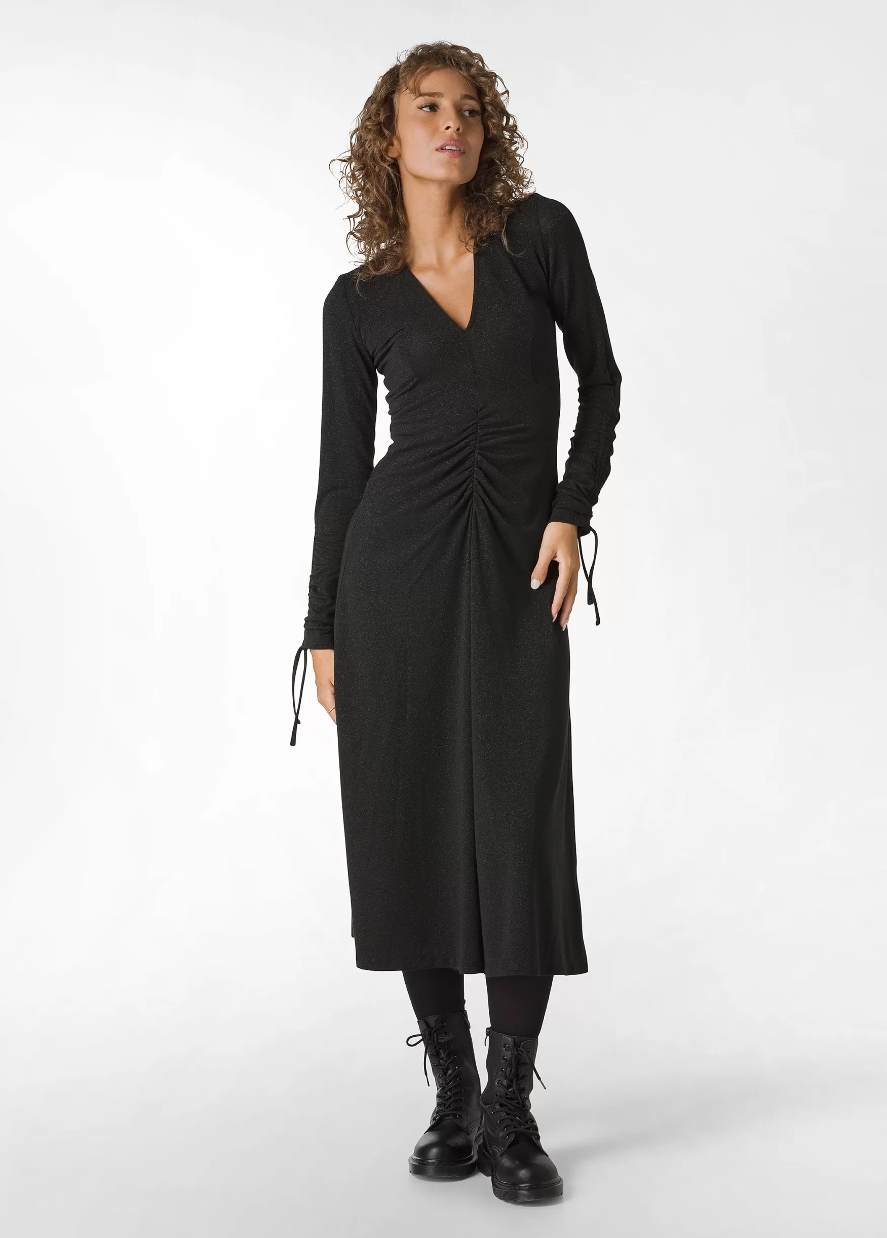 Hot DEHA Lurex Long Dress Black