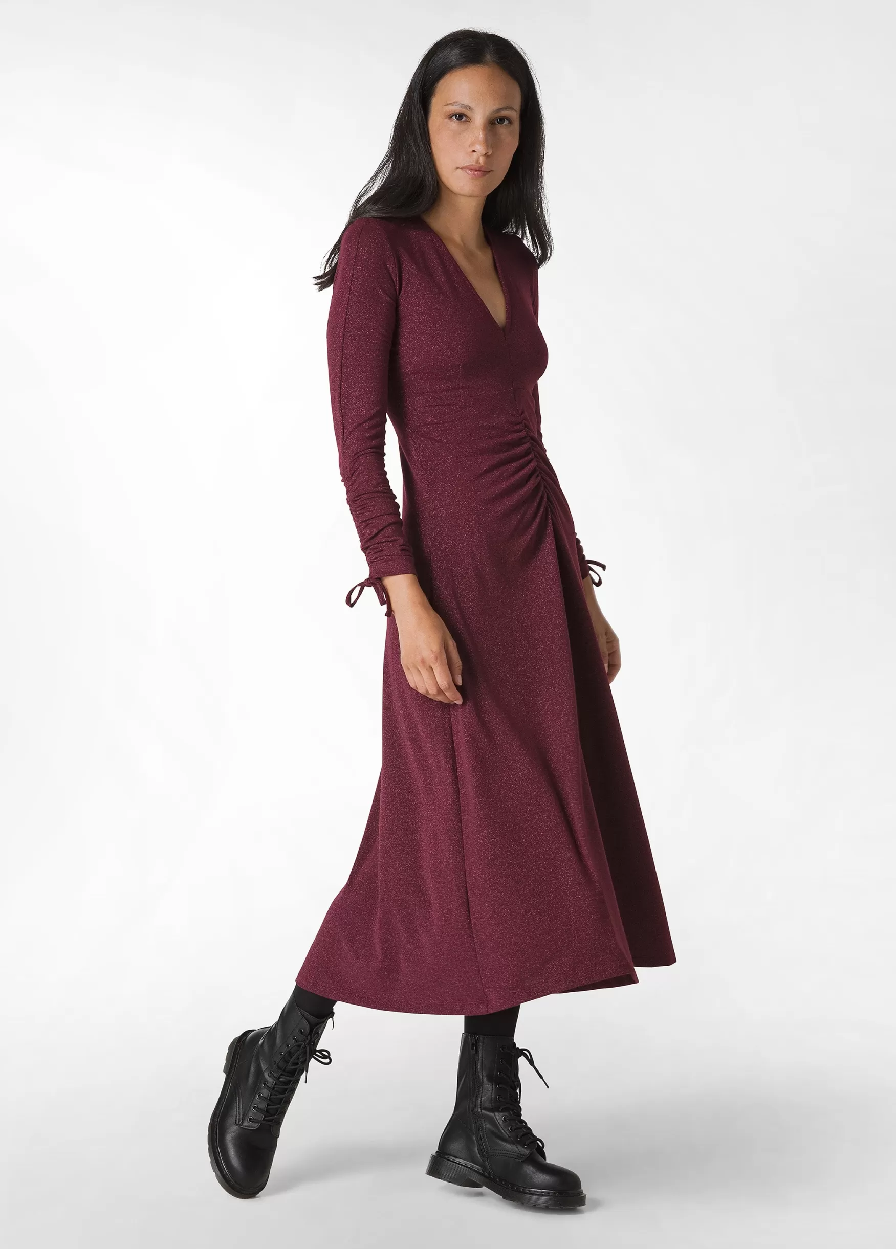 Flash Sale DEHA Lurex Long Dress Red Bordeaux