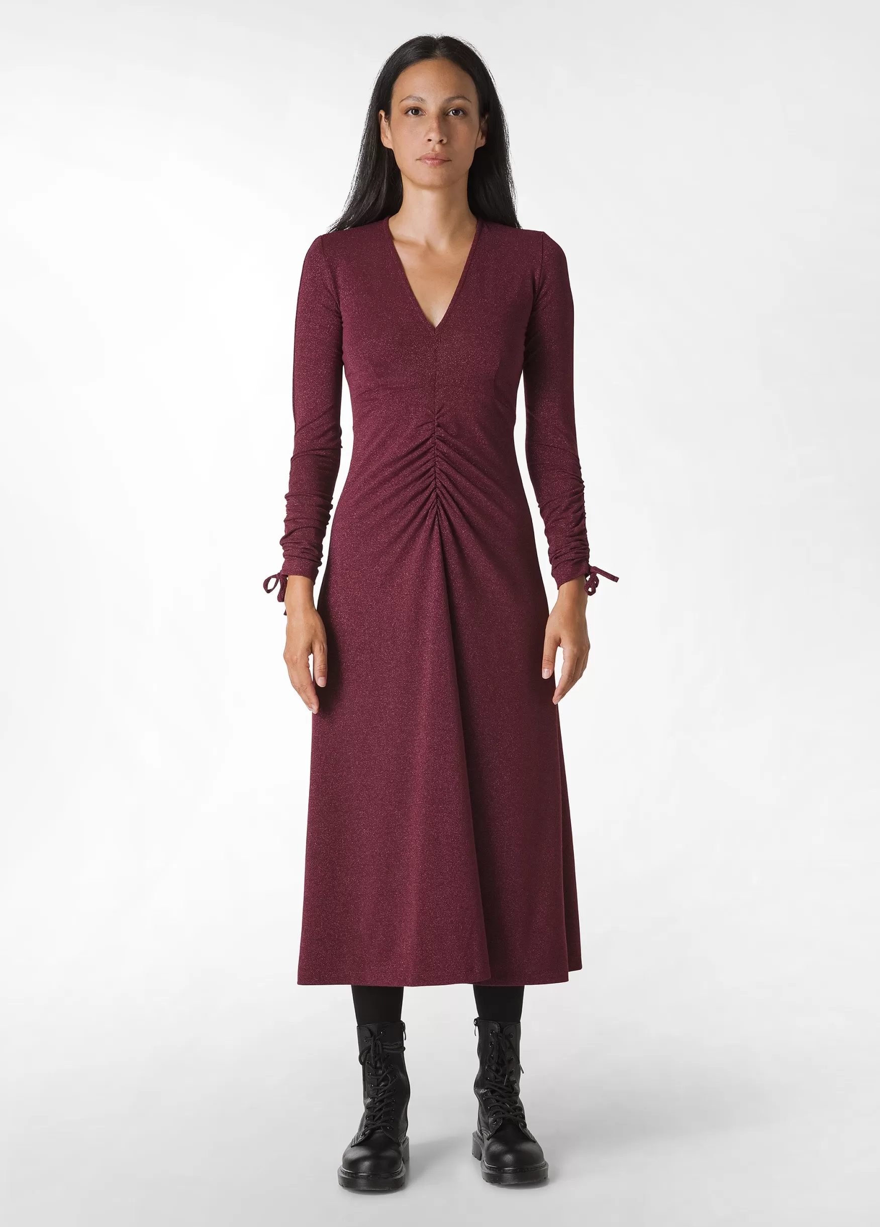 Flash Sale DEHA Lurex Long Dress Red Bordeaux