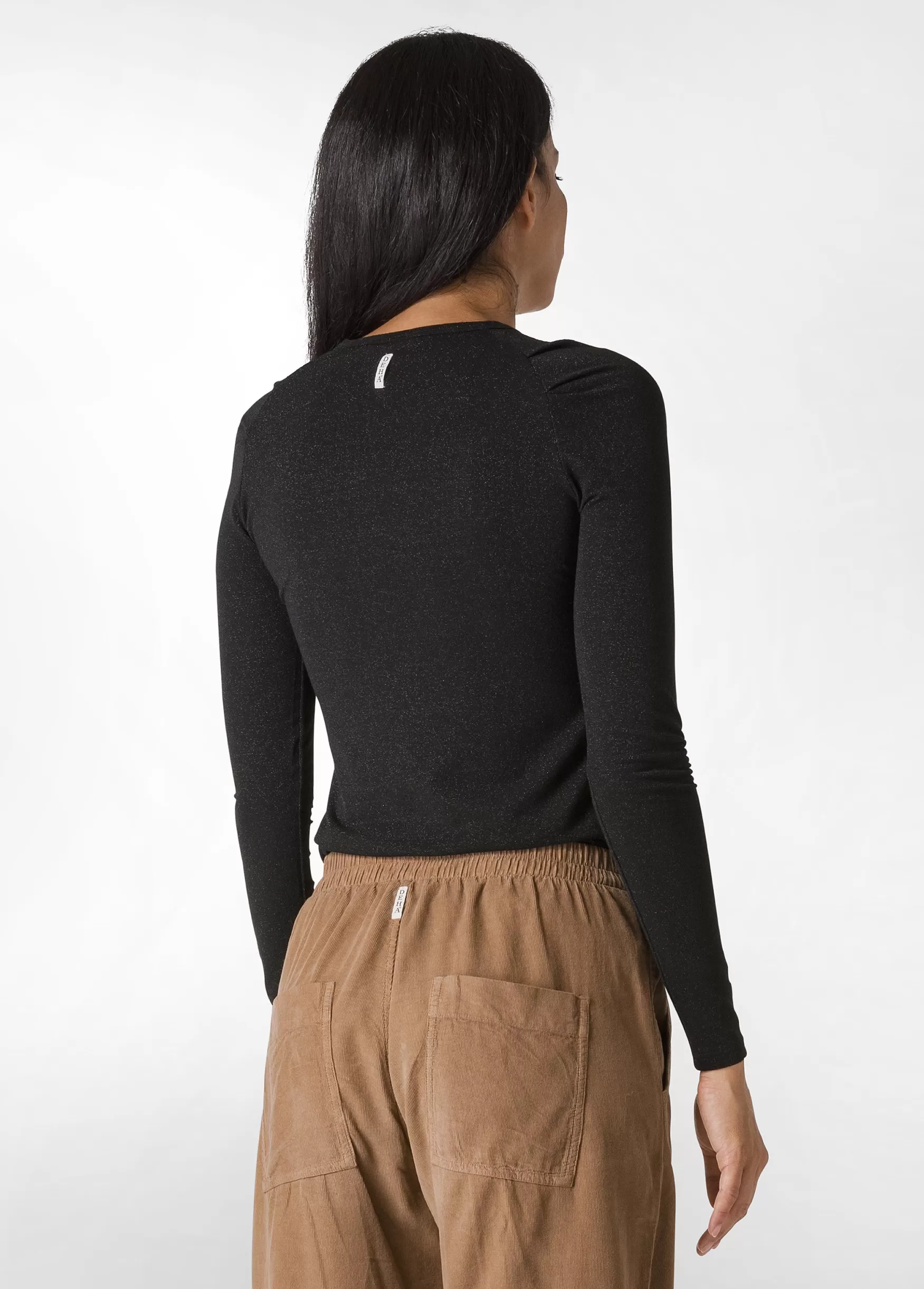 New DEHA Lurex Long Sleeves T-Shirt Black