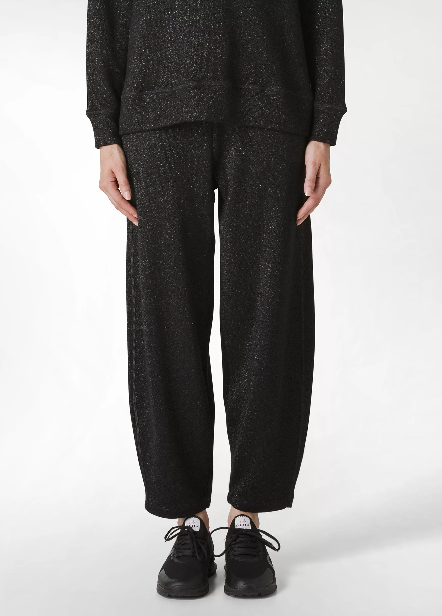 Clearance DEHA Lurex Wide-Leg Pants Black