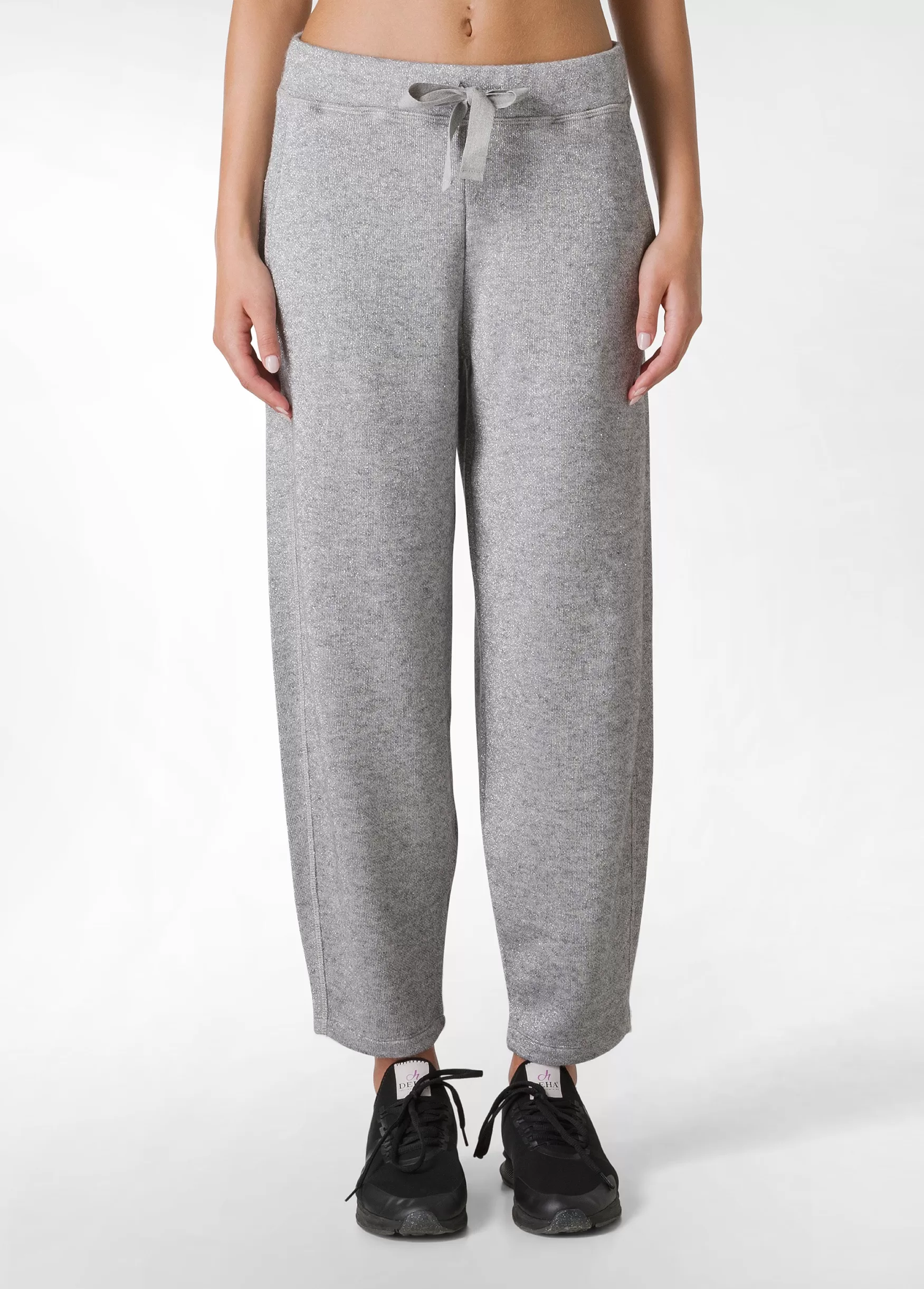 Sale DEHA Lurex Wide-Leg Pants Grey Grey Melange