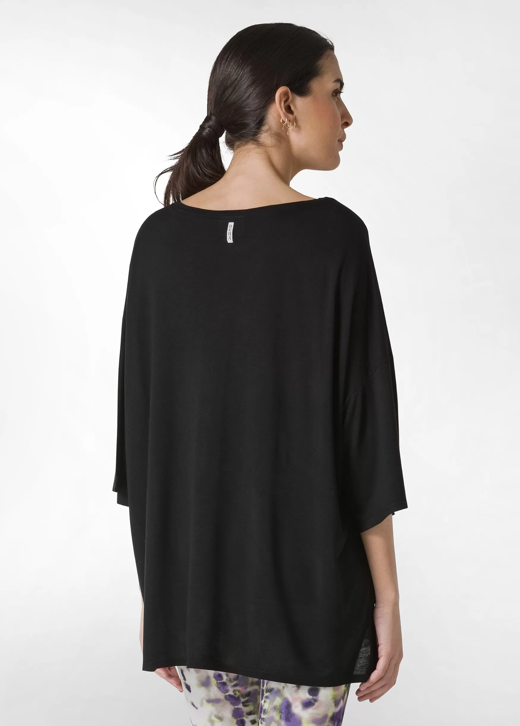 Hot DEHA Oversize Viscose T-Shirt Black
