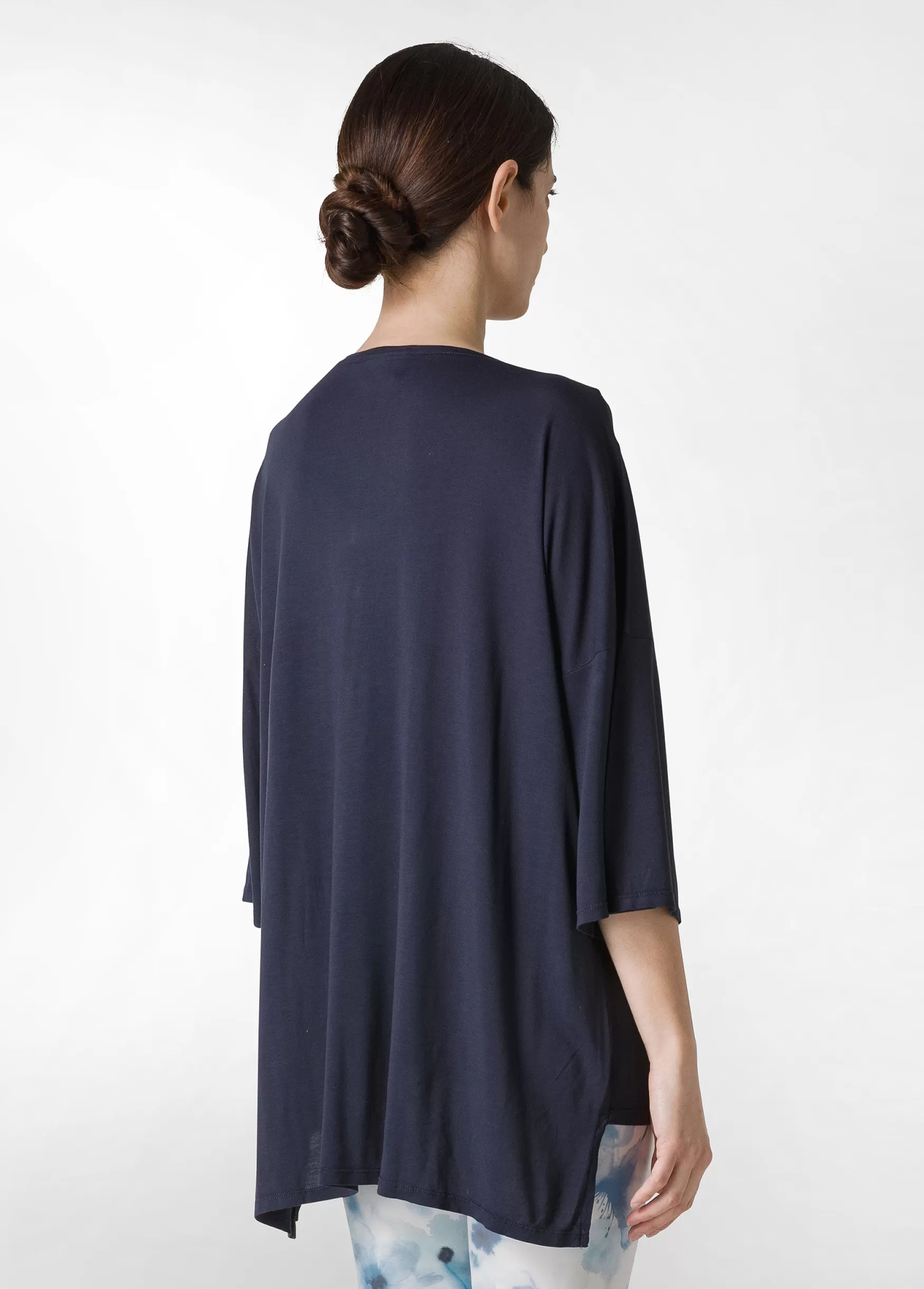 New DEHA Oversize Viscose T-Shirt Blue Blue Night