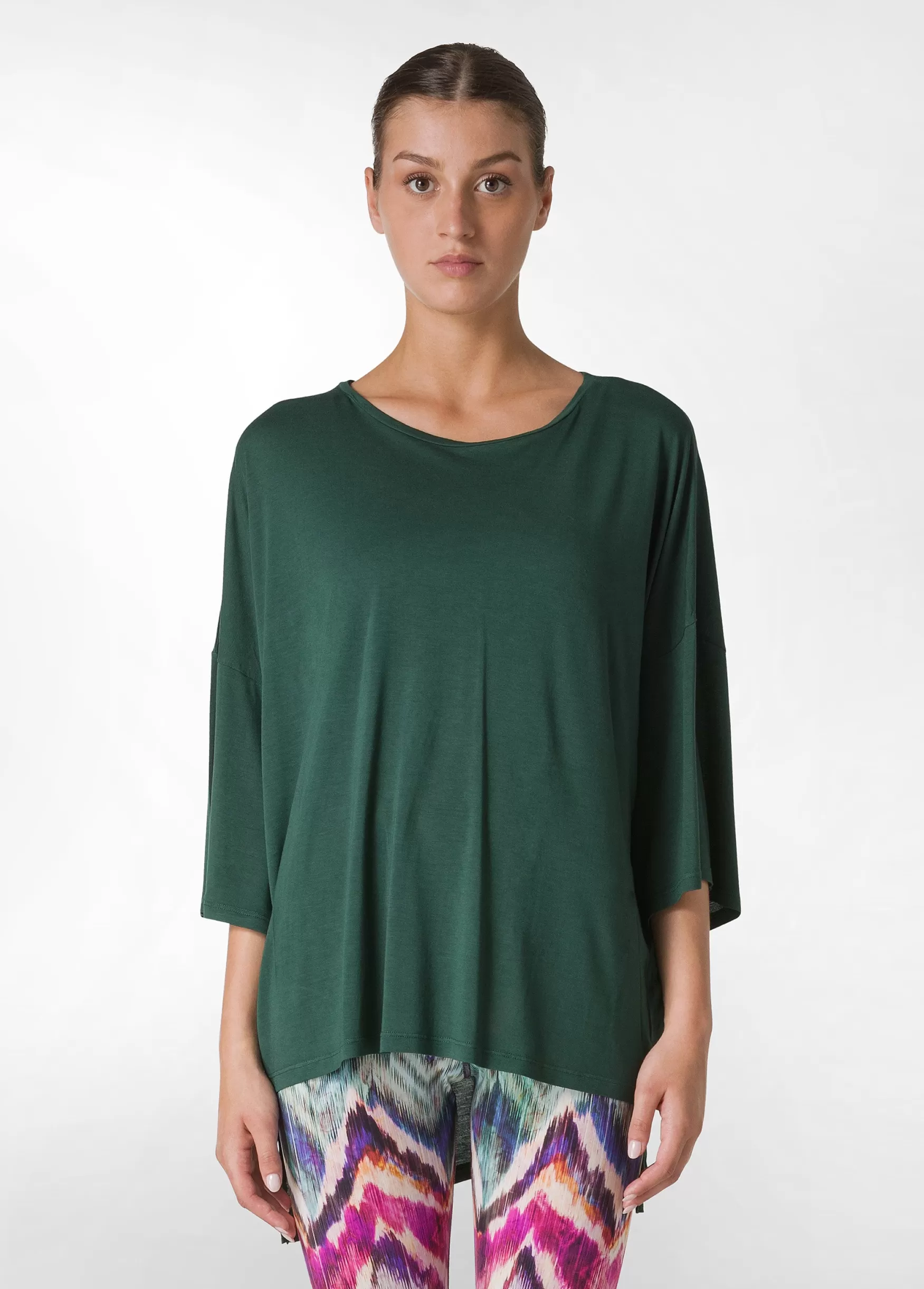 Cheap DEHA Oversize Viscose T-Shirt Green Forest Green