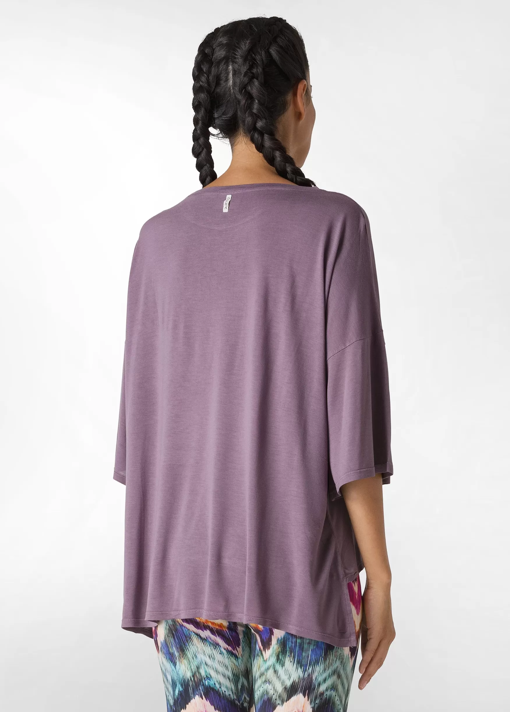 Discount DEHA Oversize Viscose T-Shirt Purple Mauve Violet
