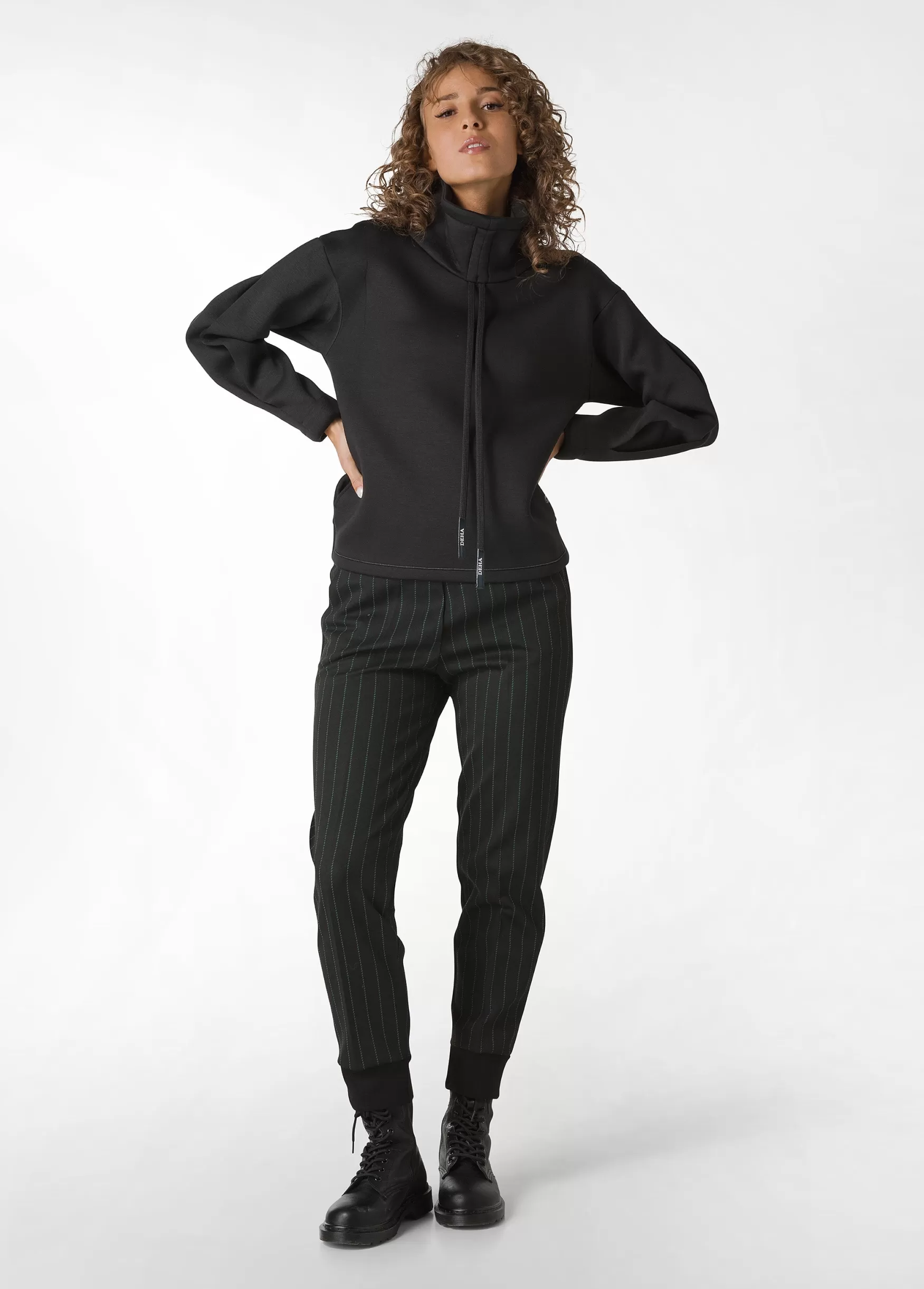 Best DEHA Pinstriped Jogger Pants Black