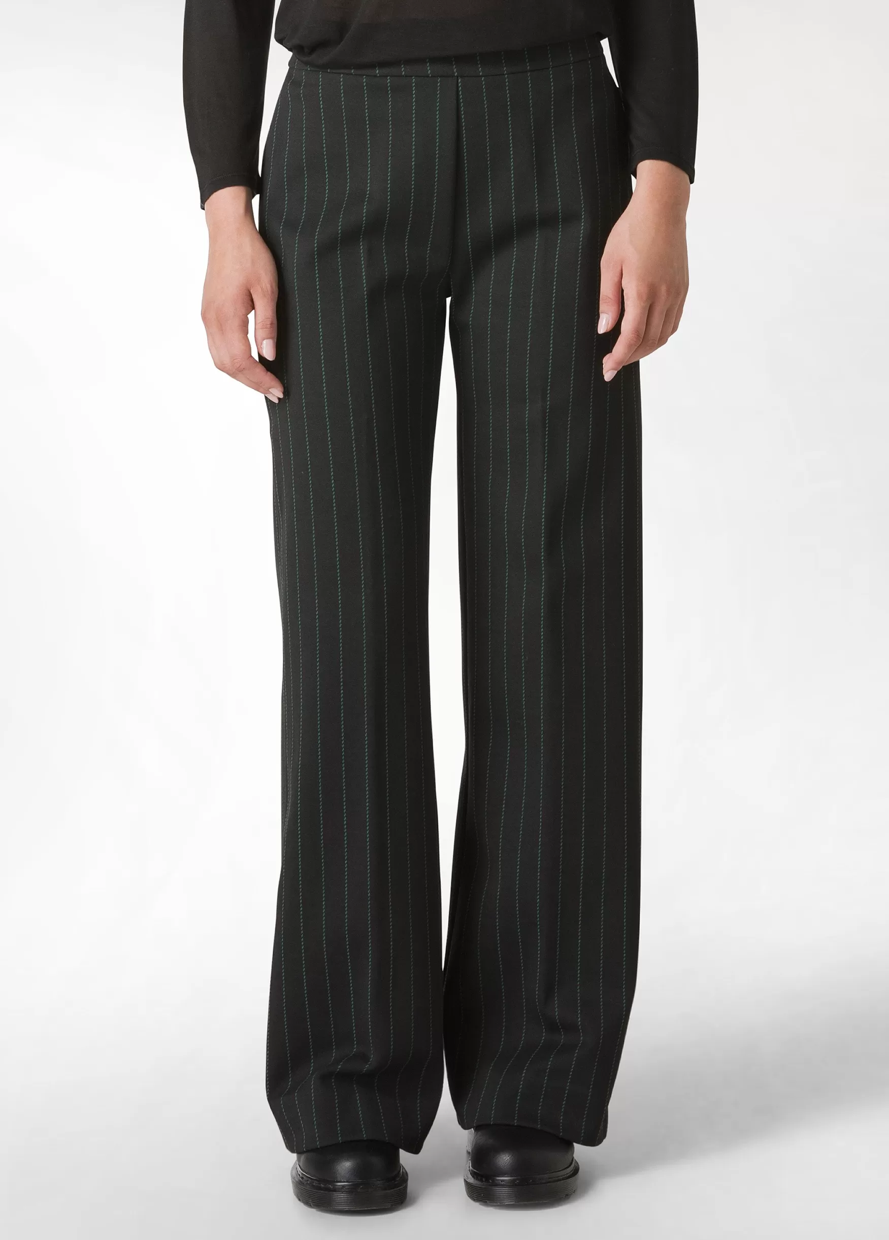 Outlet DEHA Pinstriped Wide Leg Pants Black