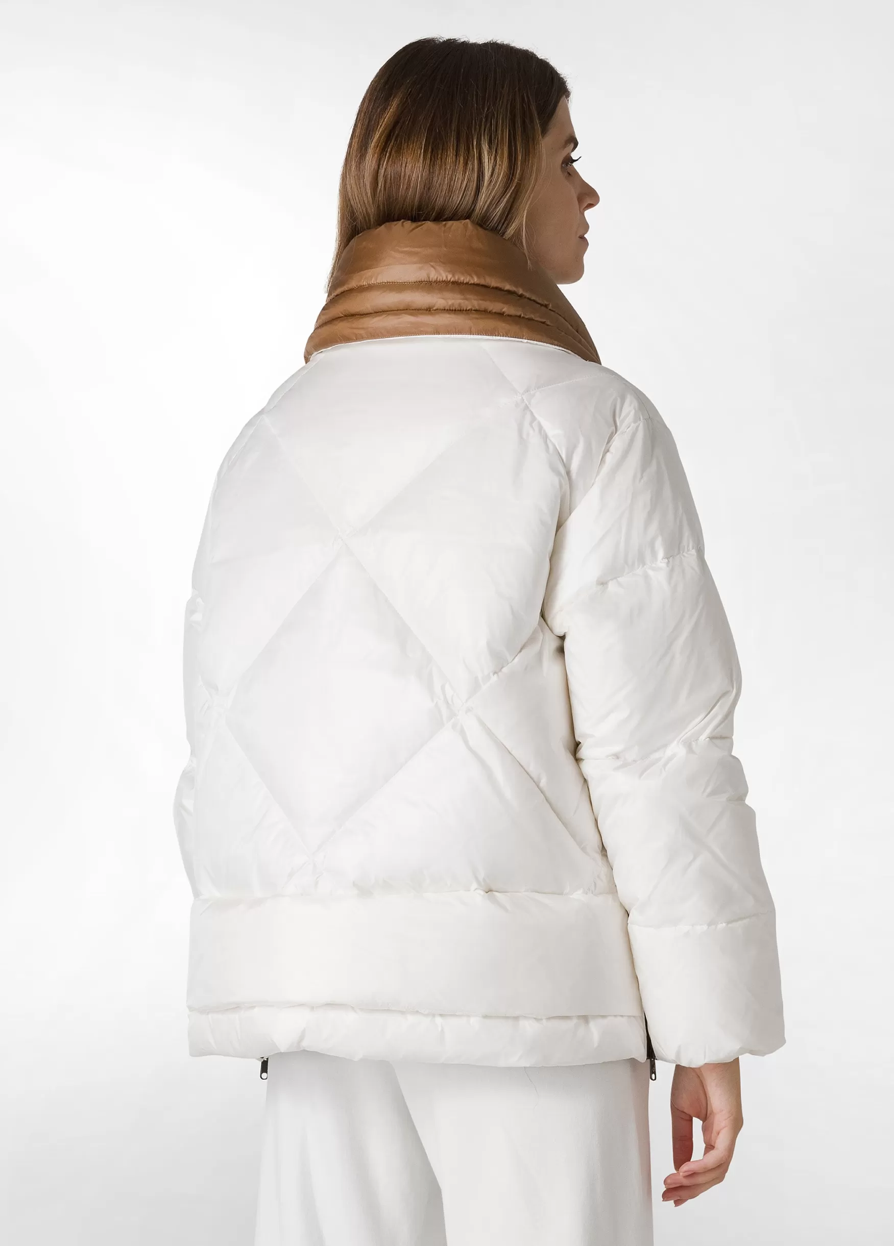 Shop DEHA Puffer Down Jacket White Milk White