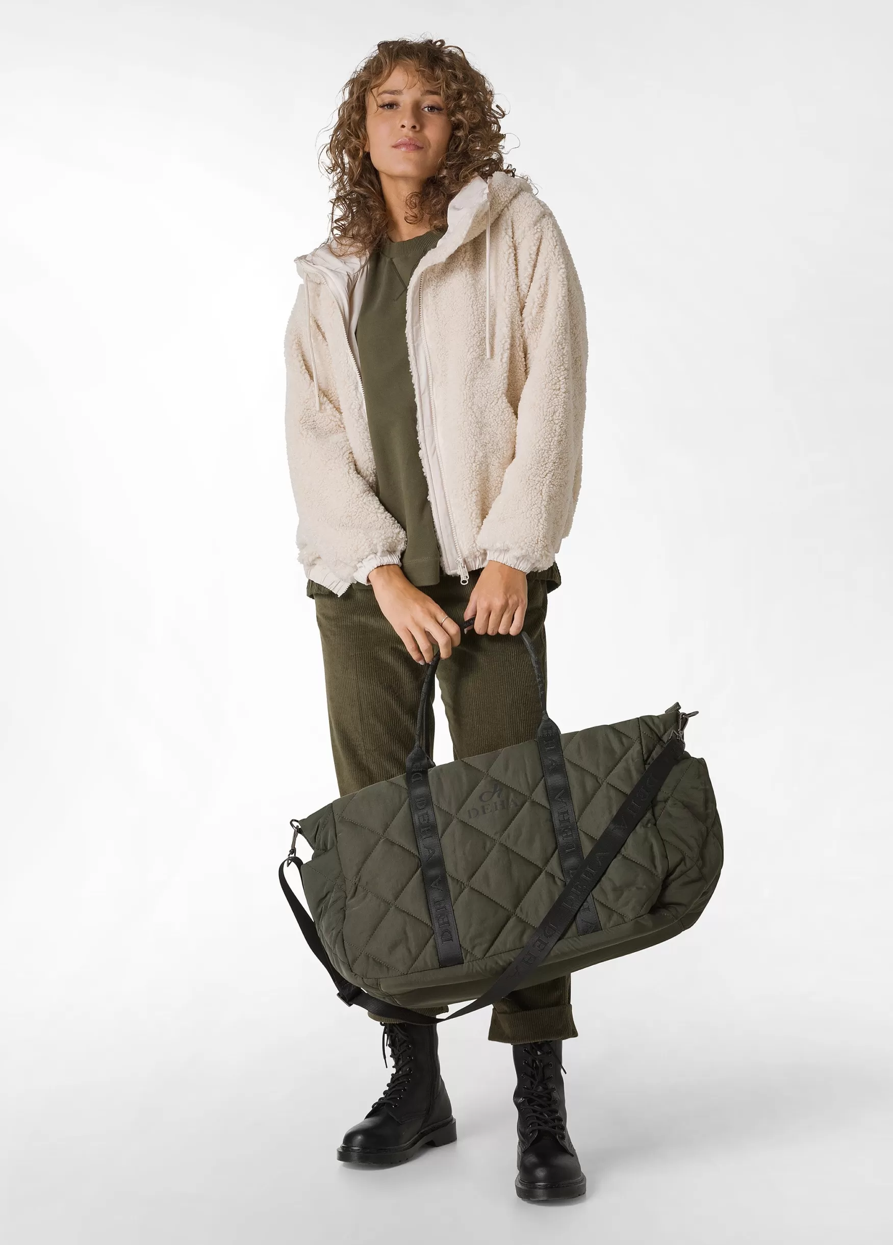 Cheap DEHA Quilted Gym Bag Green Olive Green
