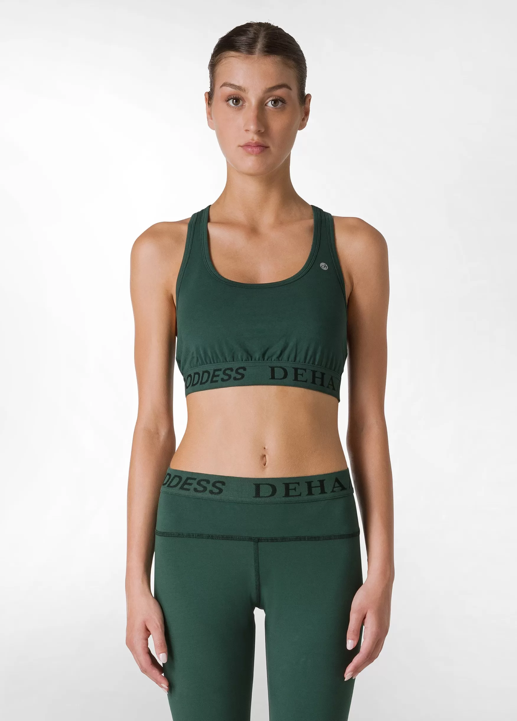 Sale DEHA Racer Back Sport Bra Green Forest Green