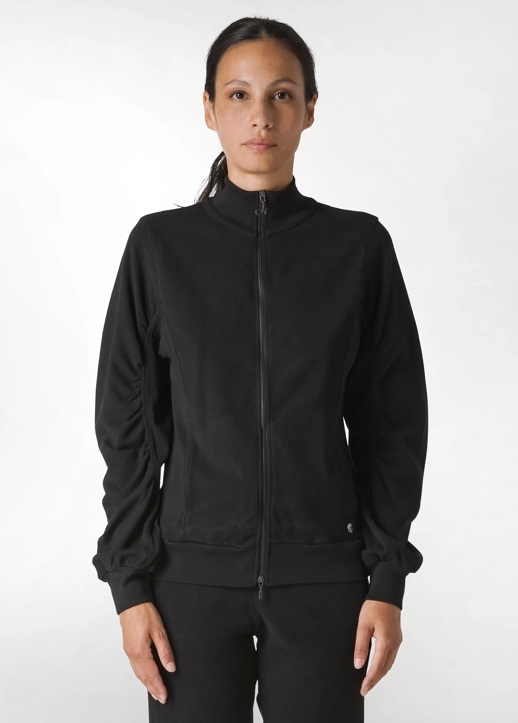 New DEHA Ribbed Trims Full Zip Sweatshirt Black