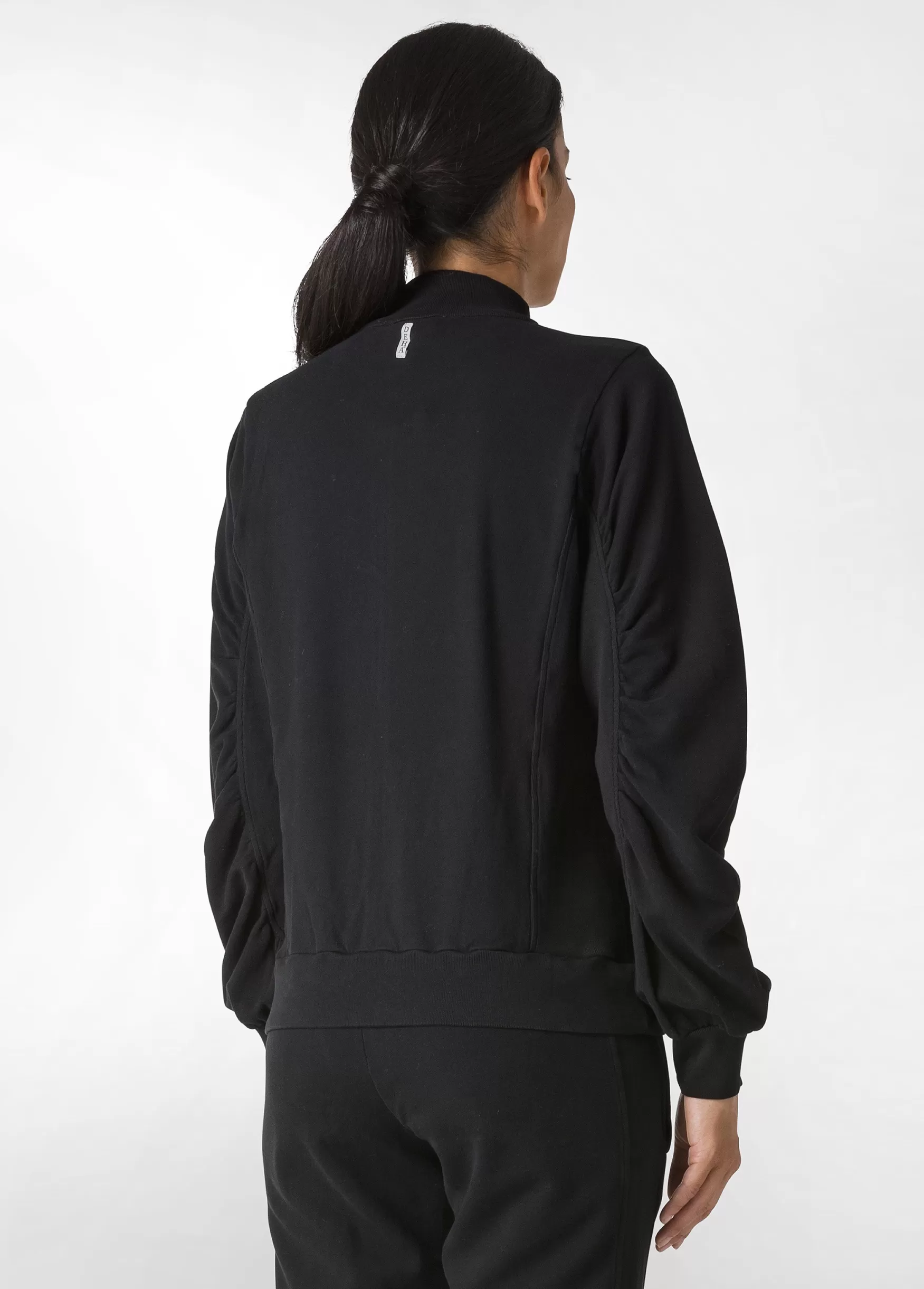 New DEHA Ribbed Trims Full Zip Sweatshirt Black