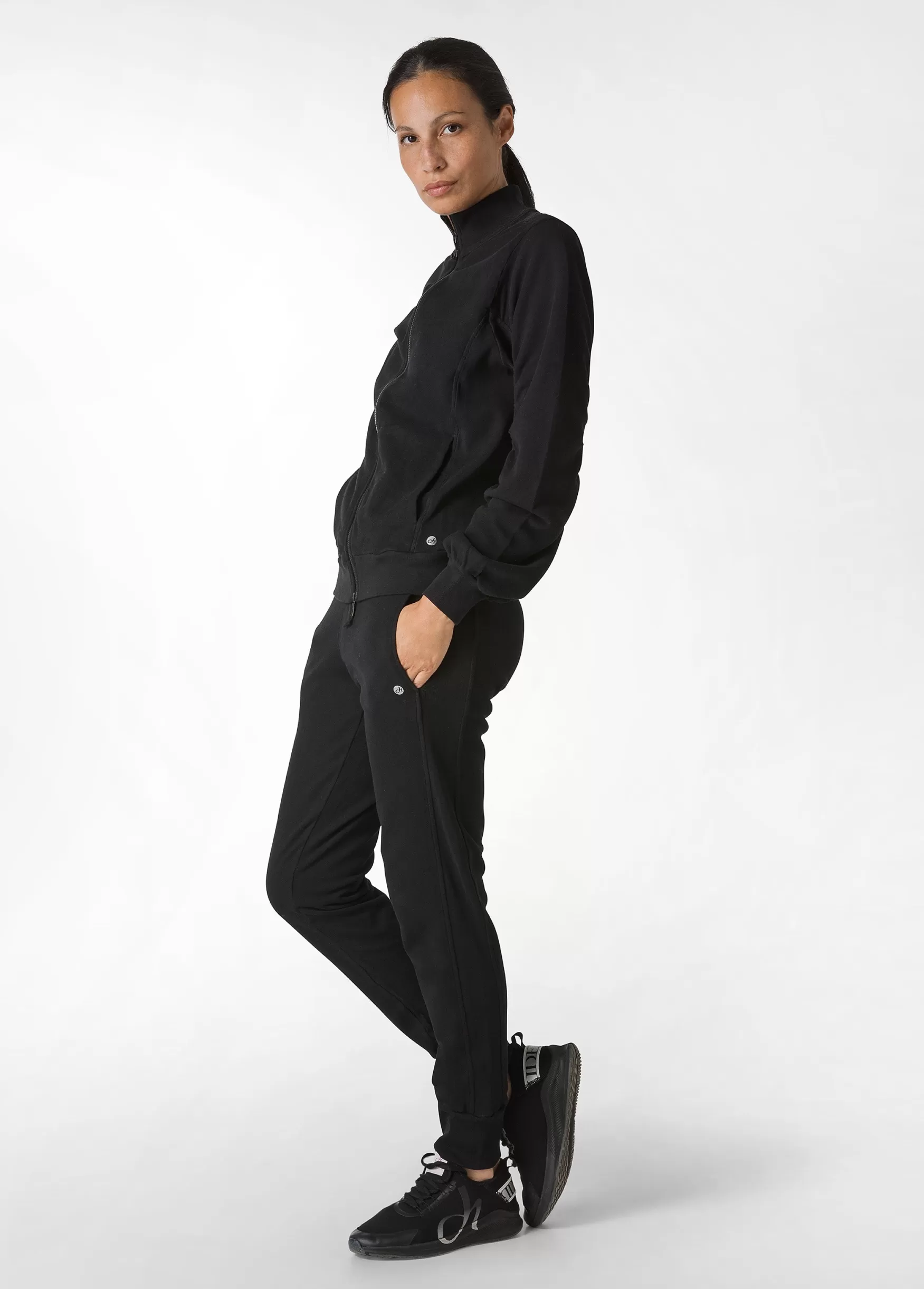 Hot DEHA Ribbed Trims Sweatpants Black