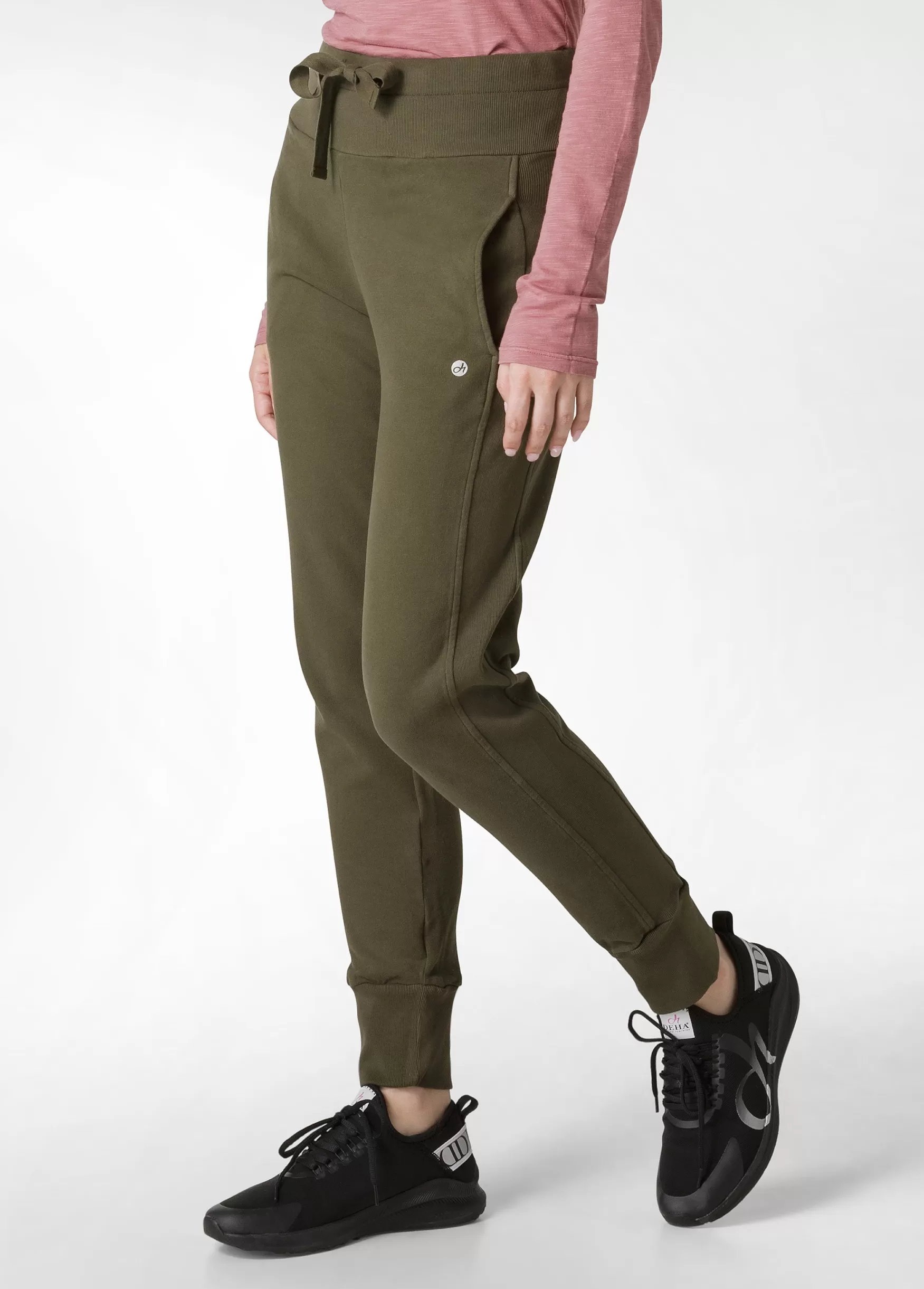 Store DEHA Ribbed Trims Sweatpants Green Olive Green
