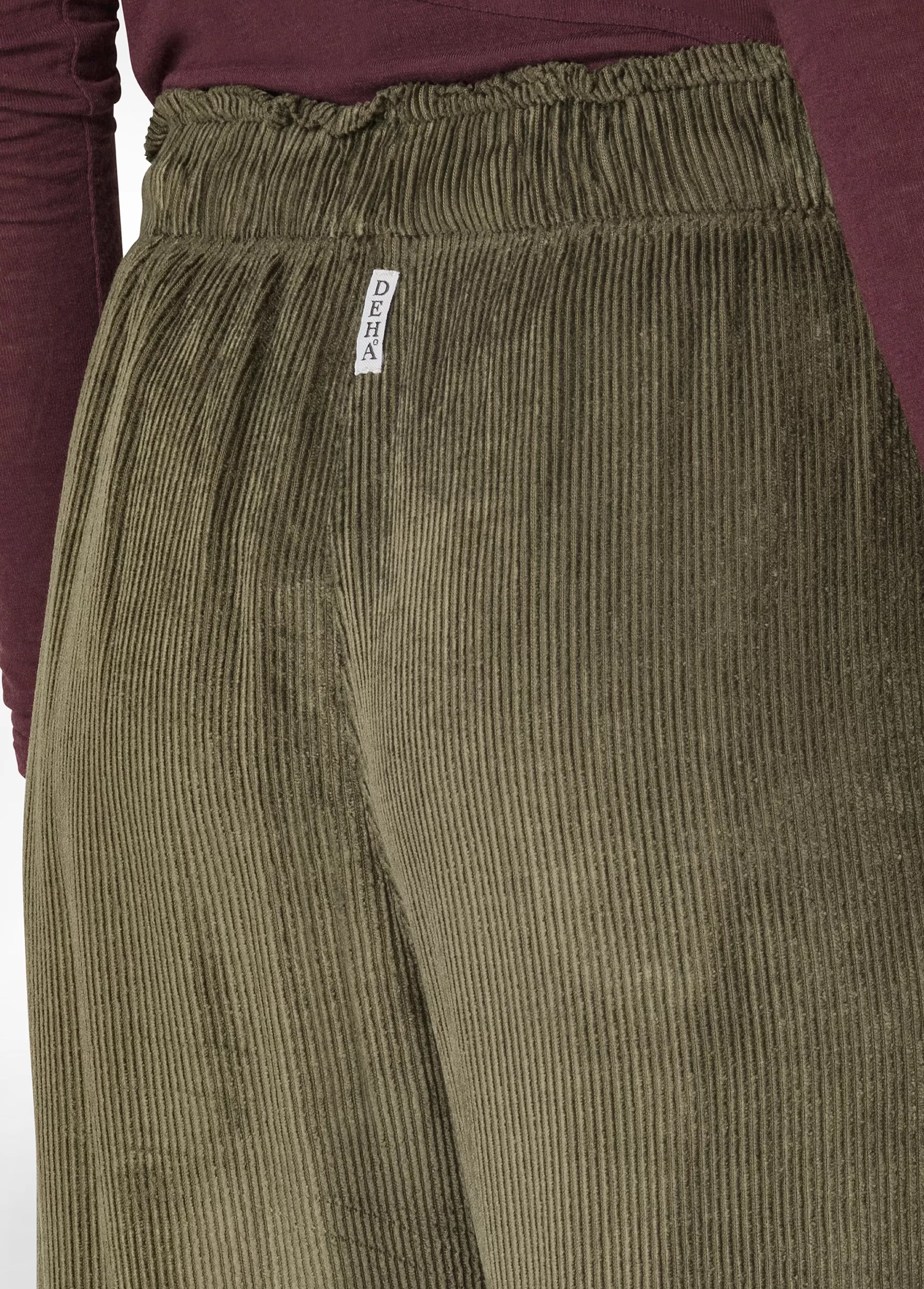 Cheap DEHA Soft Velvety Corduroy Wide Leg Pants Green Olive Green