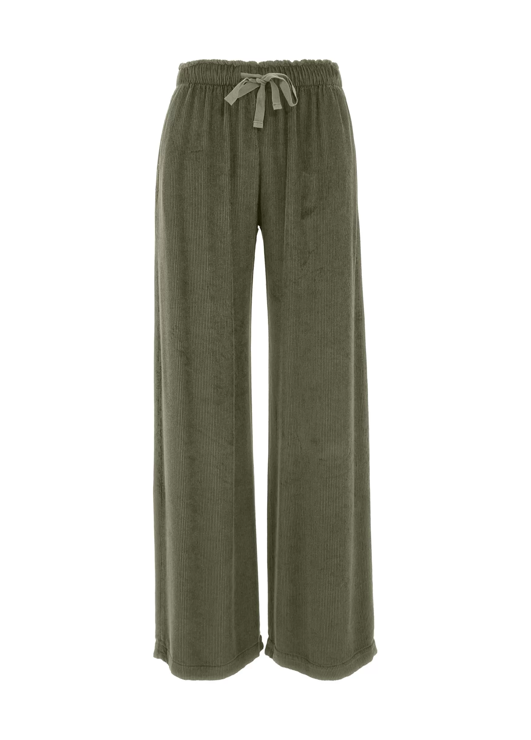 Cheap DEHA Soft Velvety Corduroy Wide Leg Pants Green Olive Green