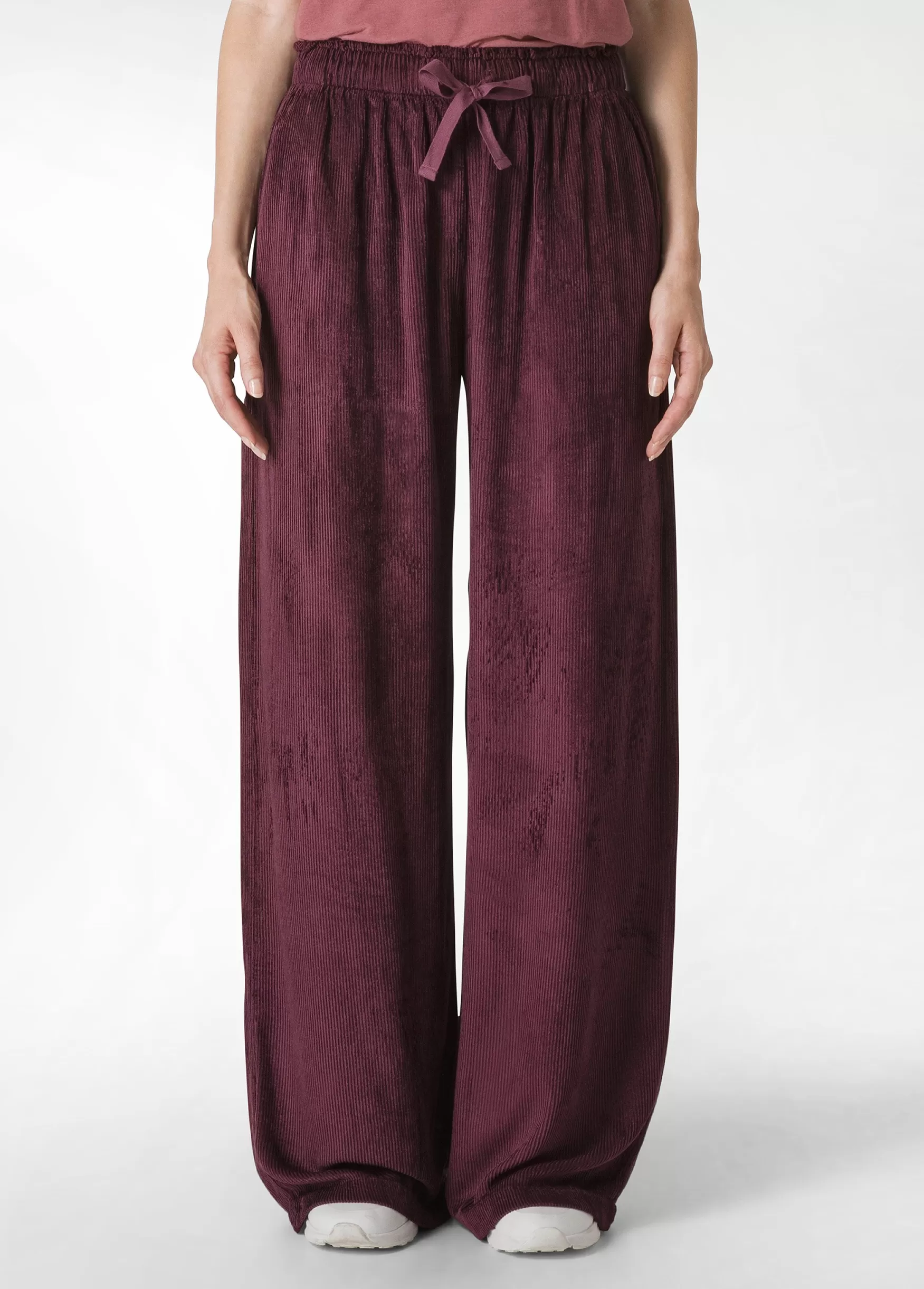 Shop DEHA Soft Velvety Corduroy Wide Leg Pants Red Tibetan Red