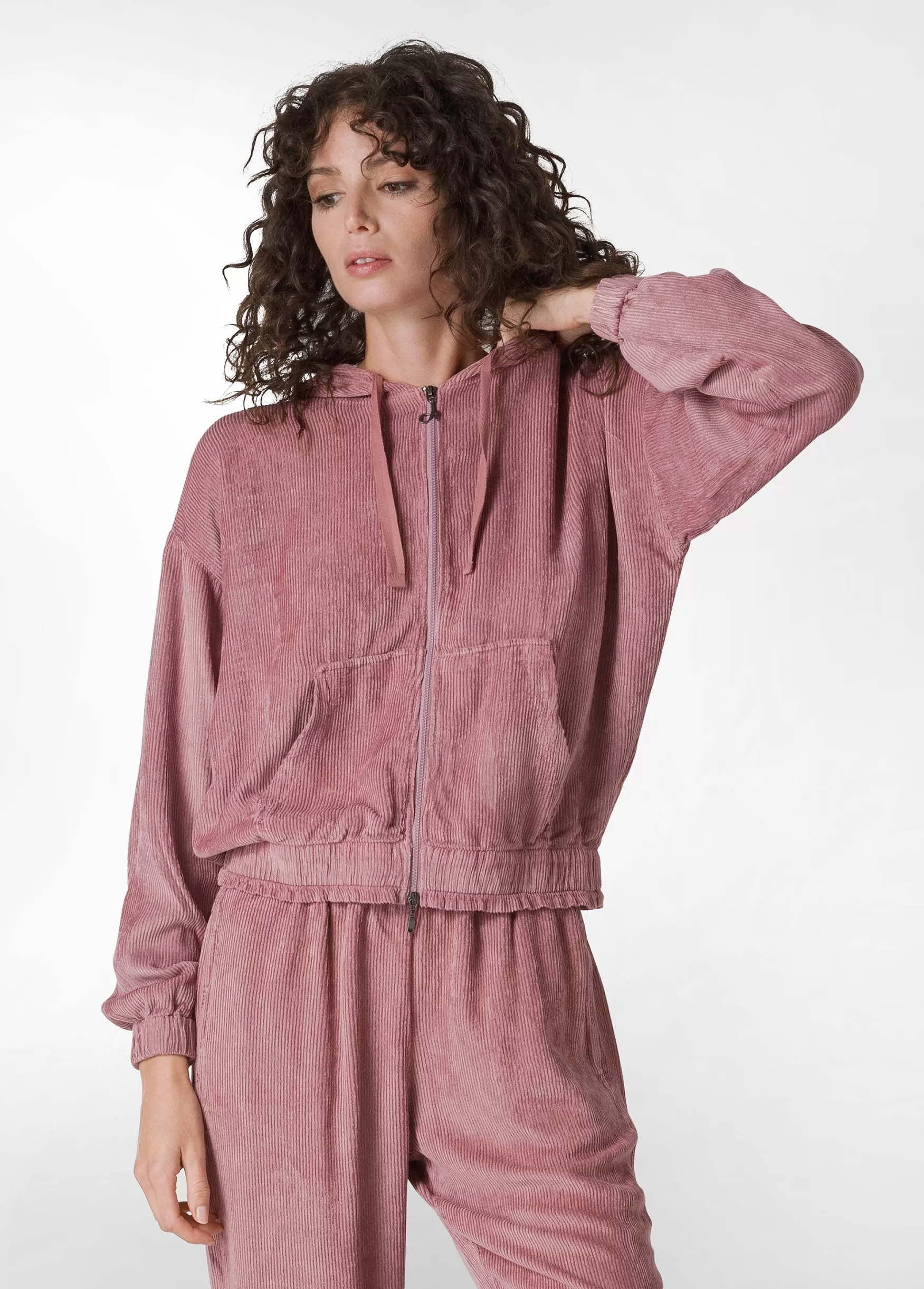 Clearance DEHA Soft Velvety Coruroy Jacket Pink Deco' Rose
