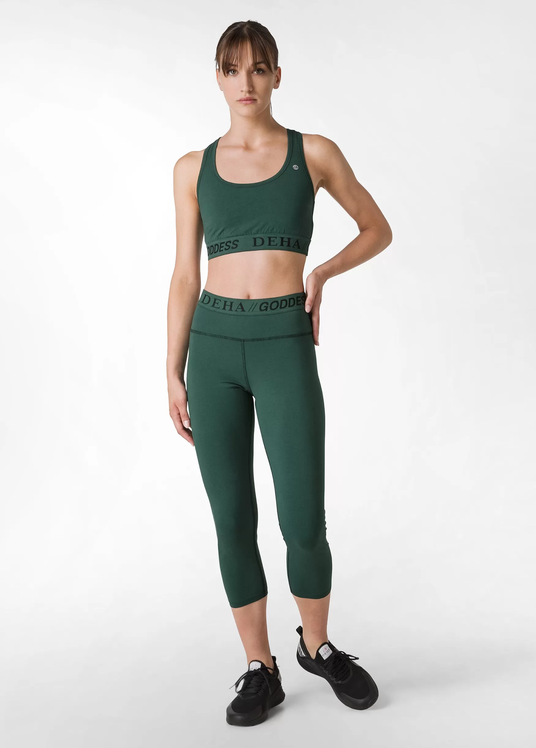 Sale DEHA Stretch 7/8 Leggings Green Forest Green