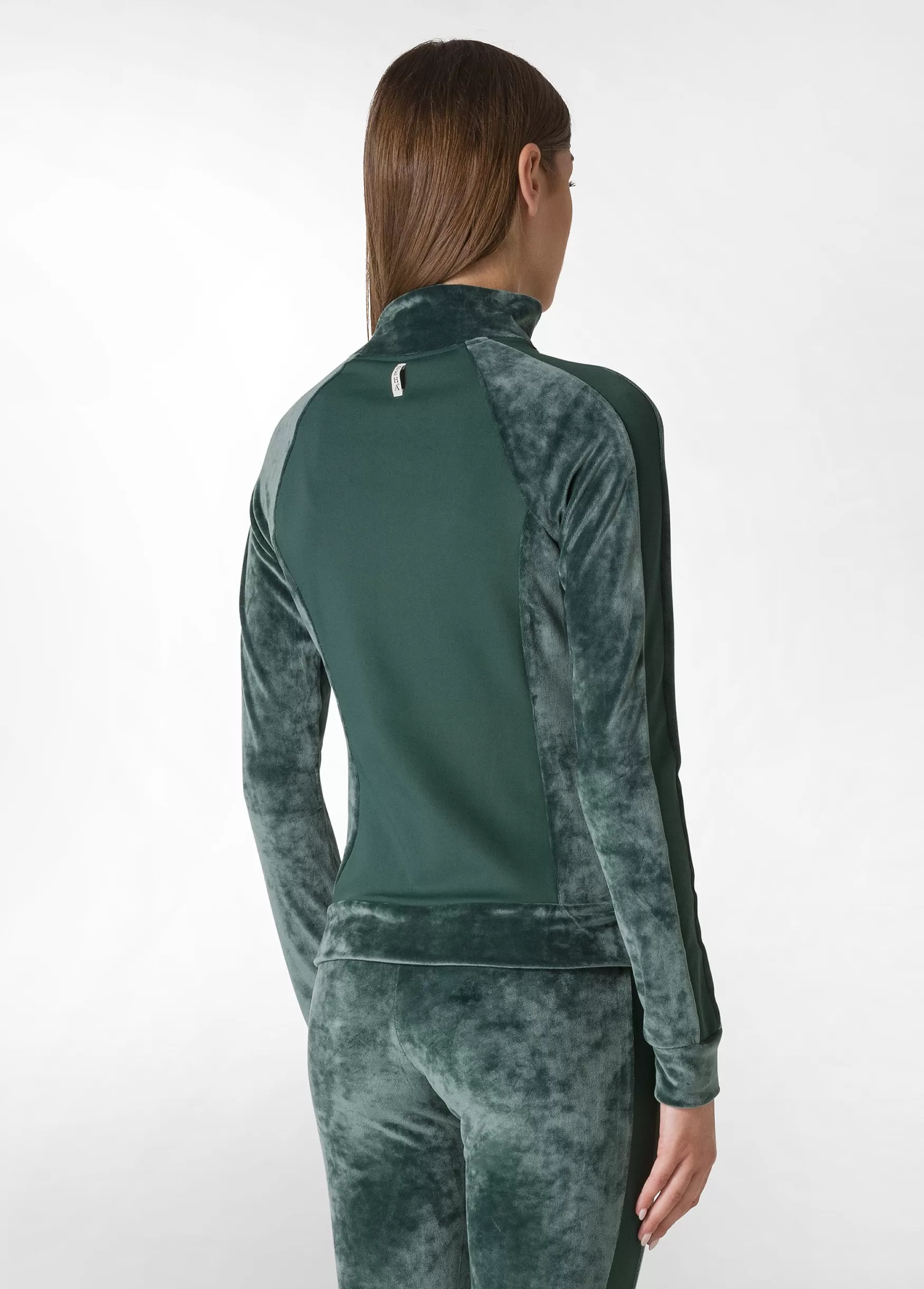 Best Sale DEHA Stretch Velvet Full Zip Sweatshirt Green Forest Green