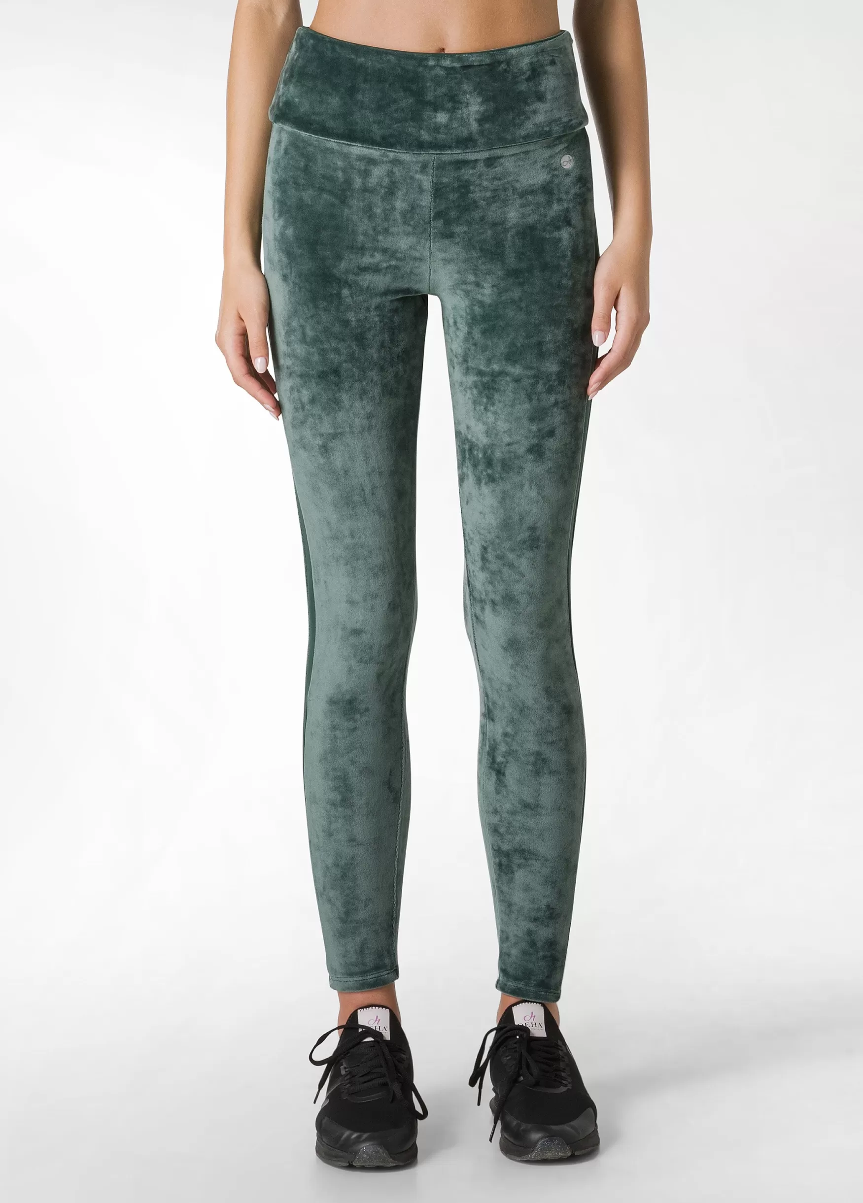 Cheap DEHA Stretch Velvet Leggings Green Forest Green