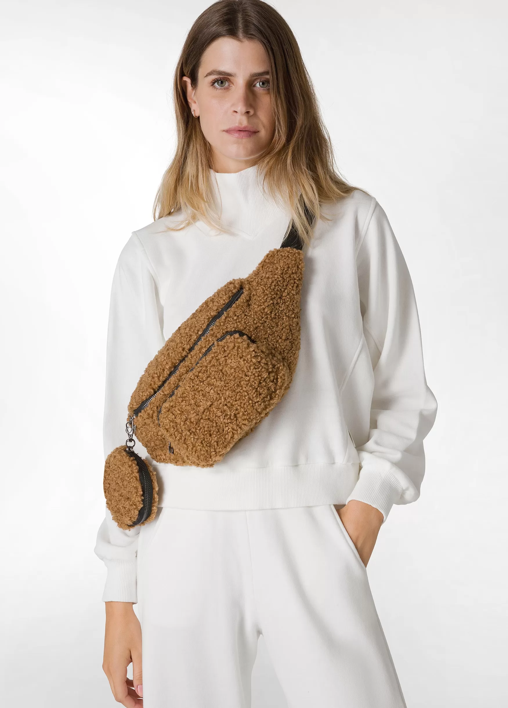 Cheap DEHA Teddy Belt Bag Brown Biscuit Brown