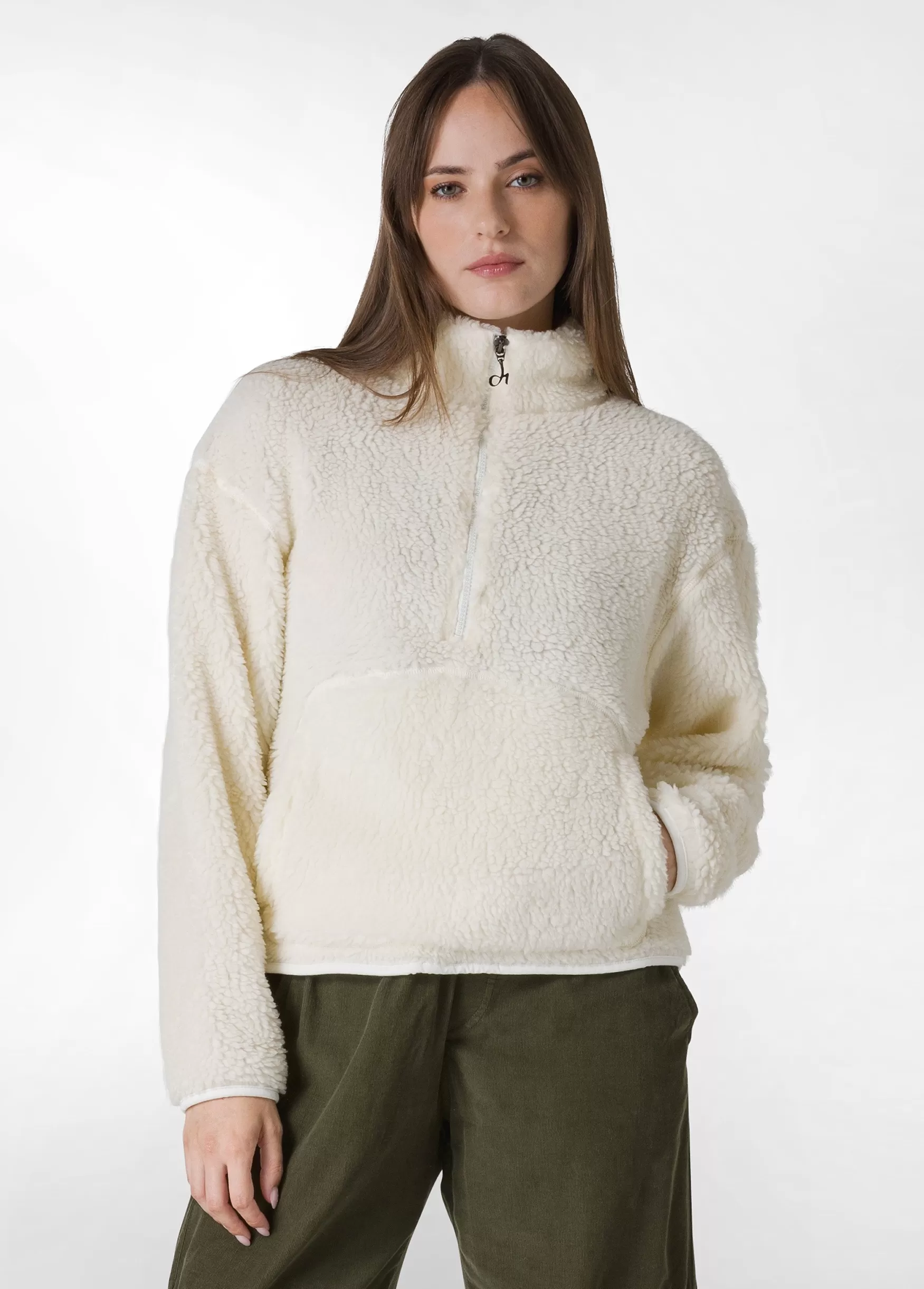 Flash Sale DEHA Teddy Half Zip Sweatshirt White Milk White